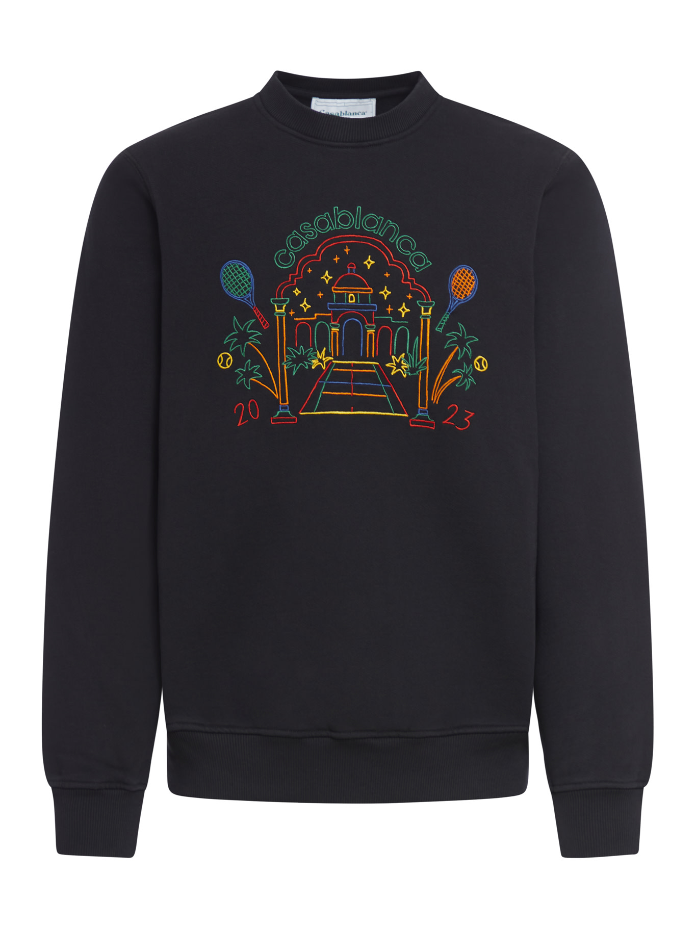 Casablanca Rainbow Crayon Temple Organic-cotton Sweatshirt In Rainbow Crayon Temple