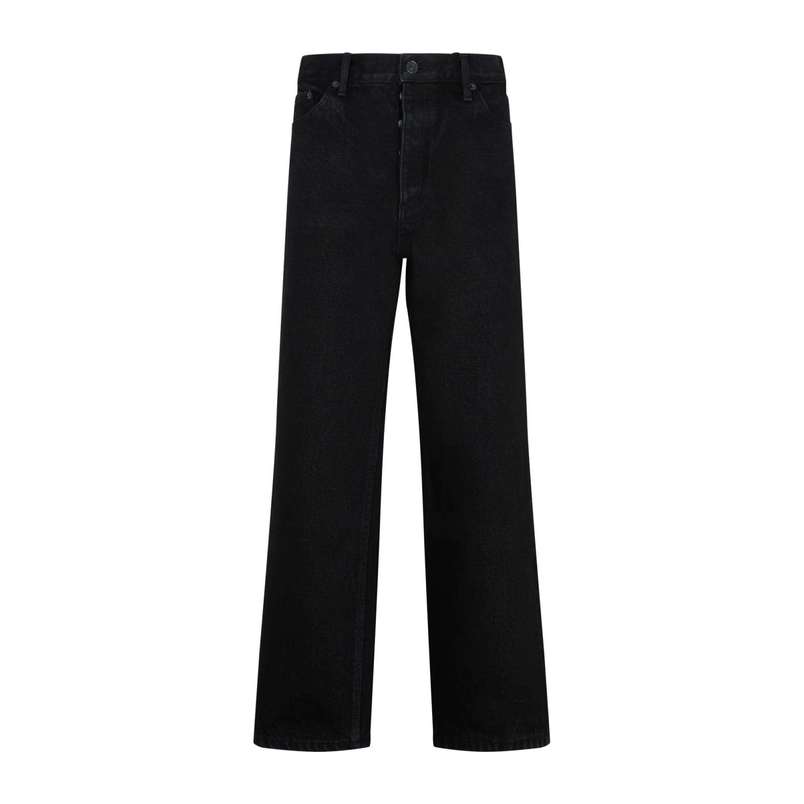 Shop Balenciaga Ankle Cut Jeans In Pitch Black