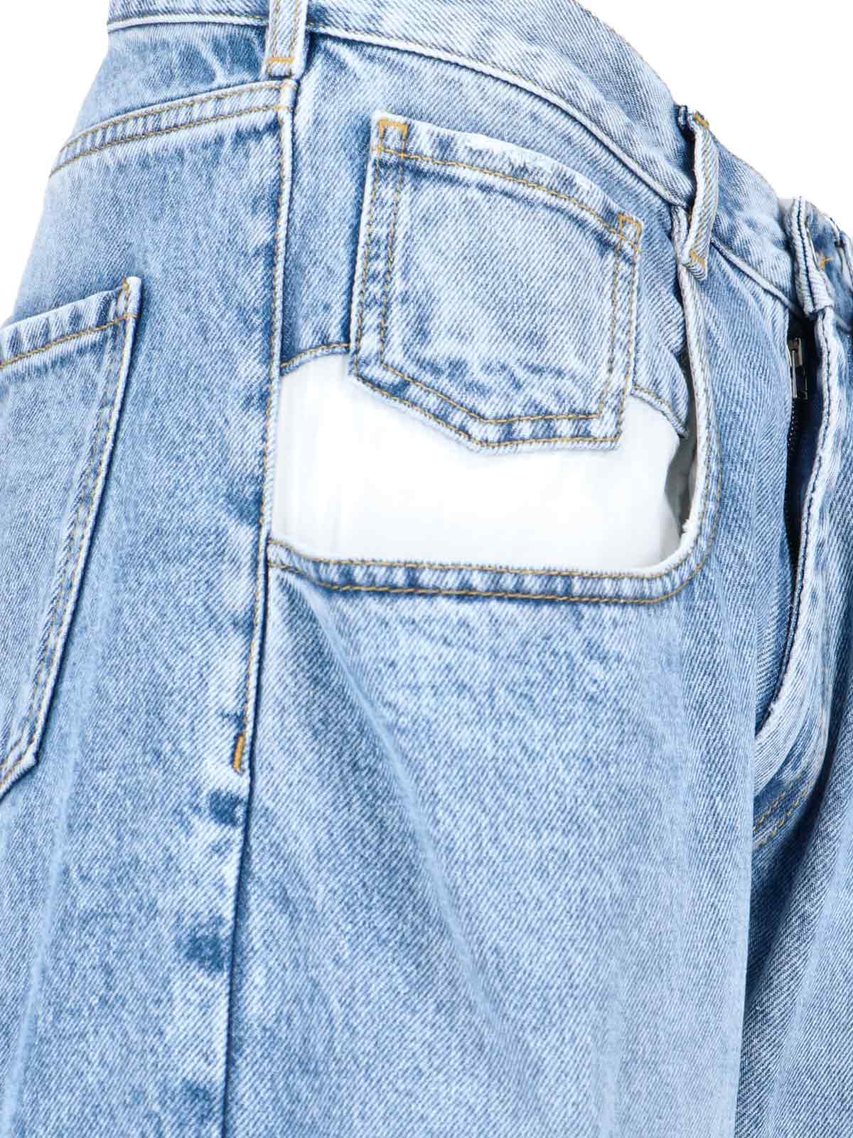 Maison Margiela Straight Leg Jeans With Contrasted Pockets Clothing In Blue