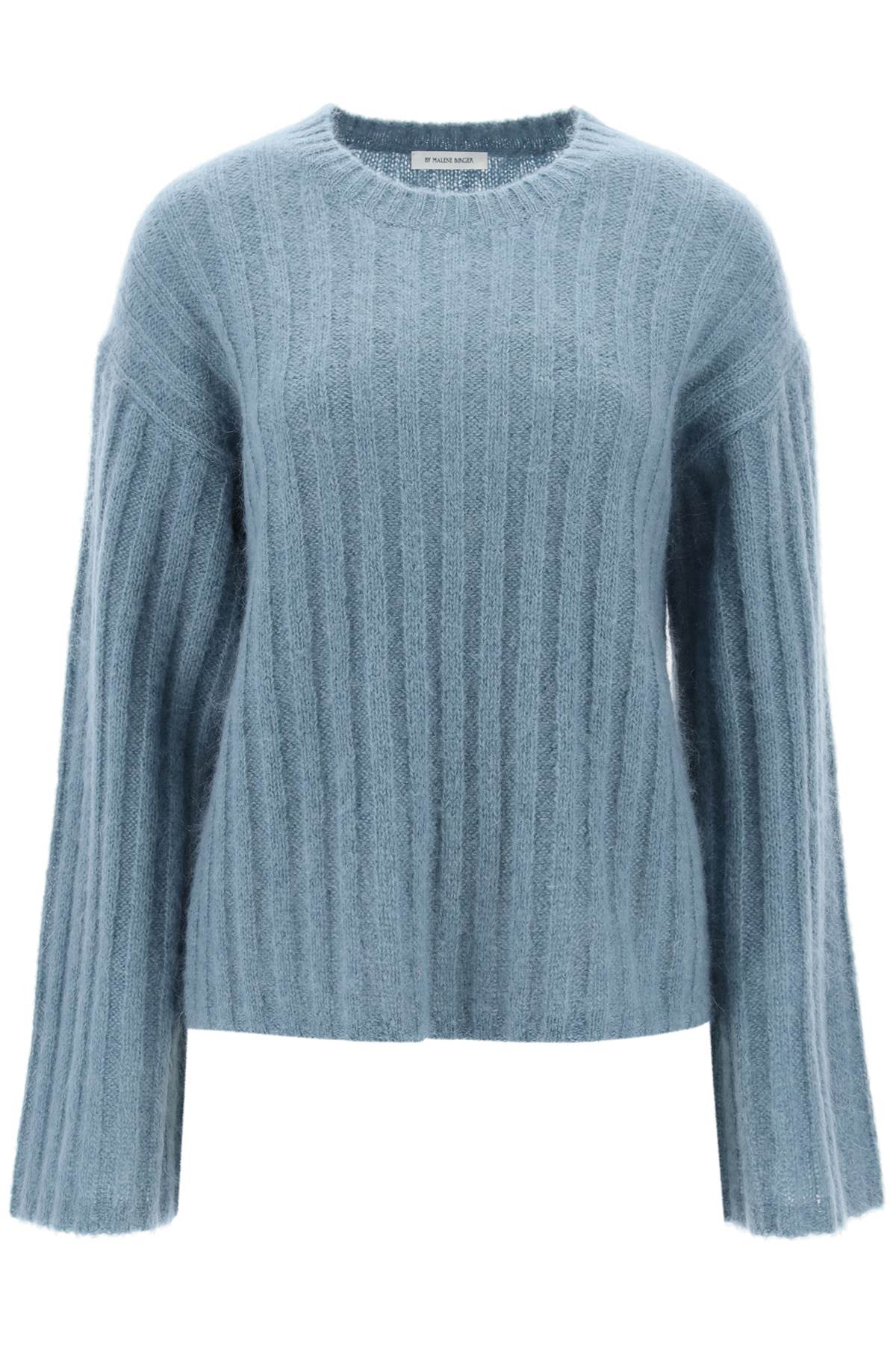 Shop By Malene Birger Ribbed Knit Pullover Sweater In Cool Water (light Blue)