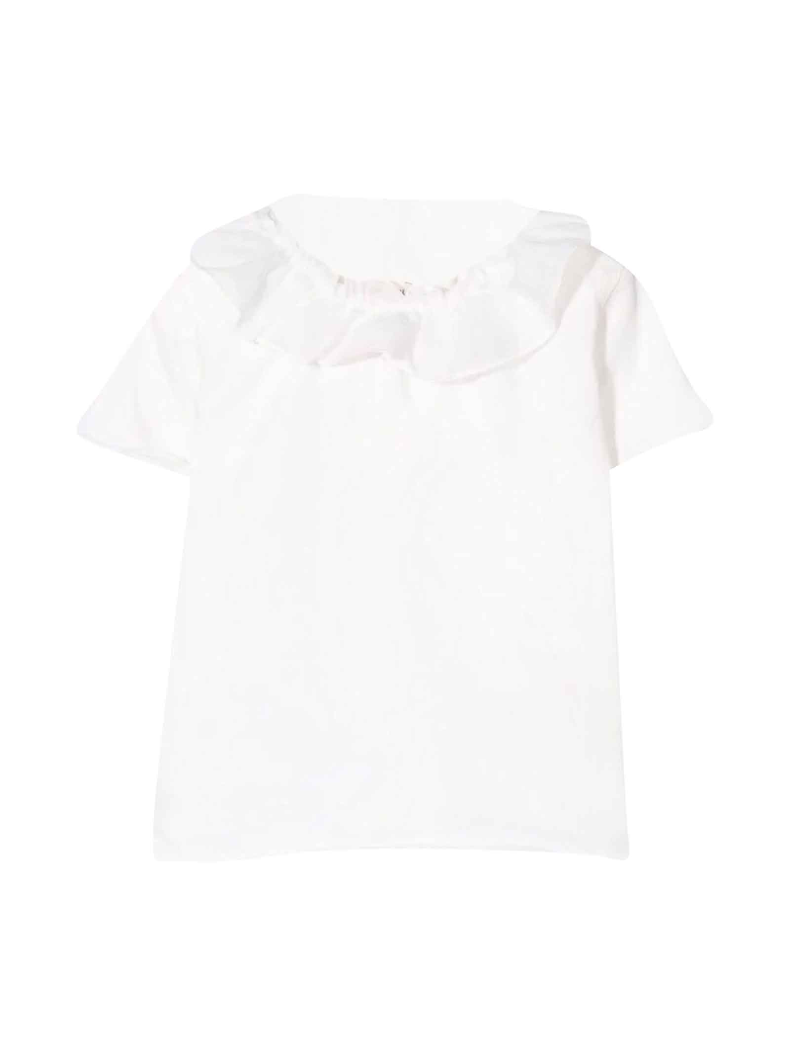 White T-shirt Baby Girl Teddy & Minou