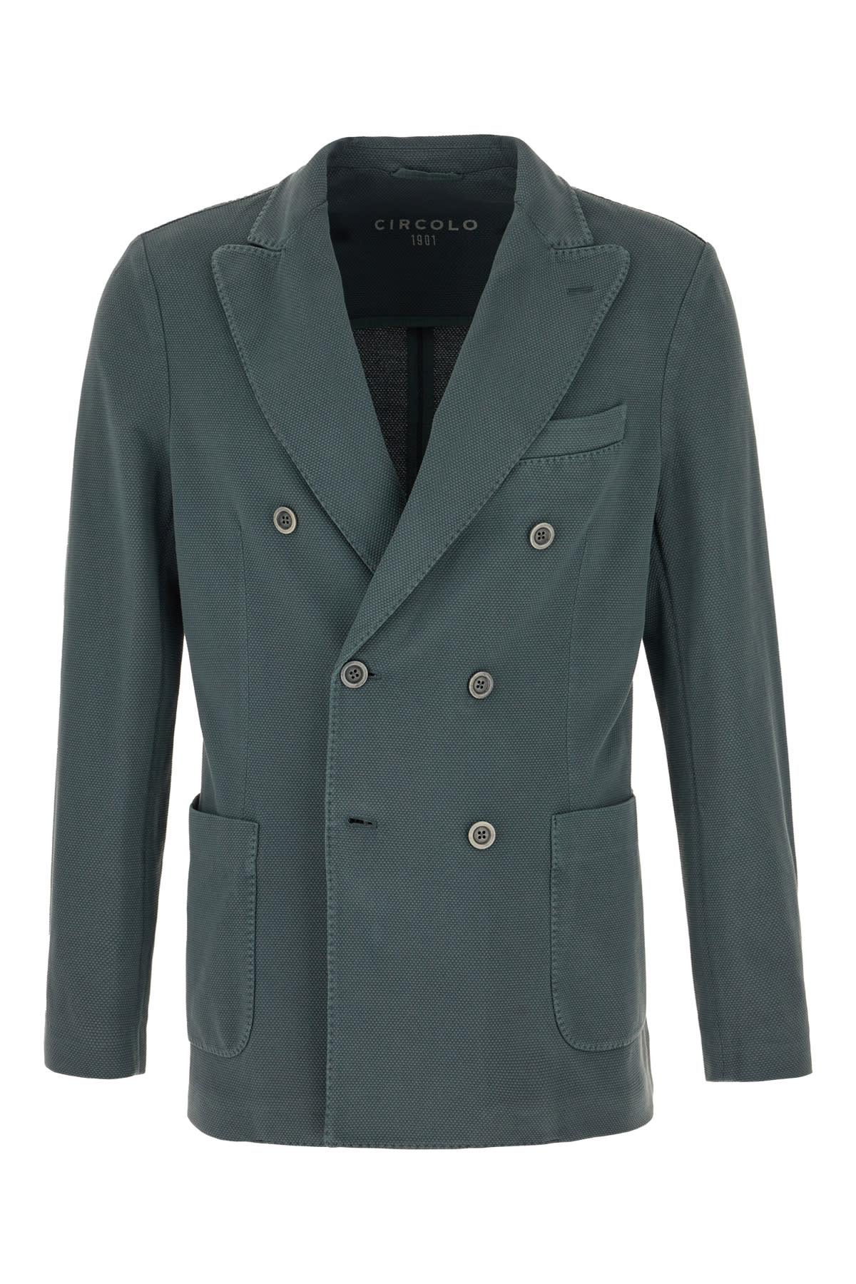 Circolo 1901 Teal Green Stretch Cotton Blazer In 638to