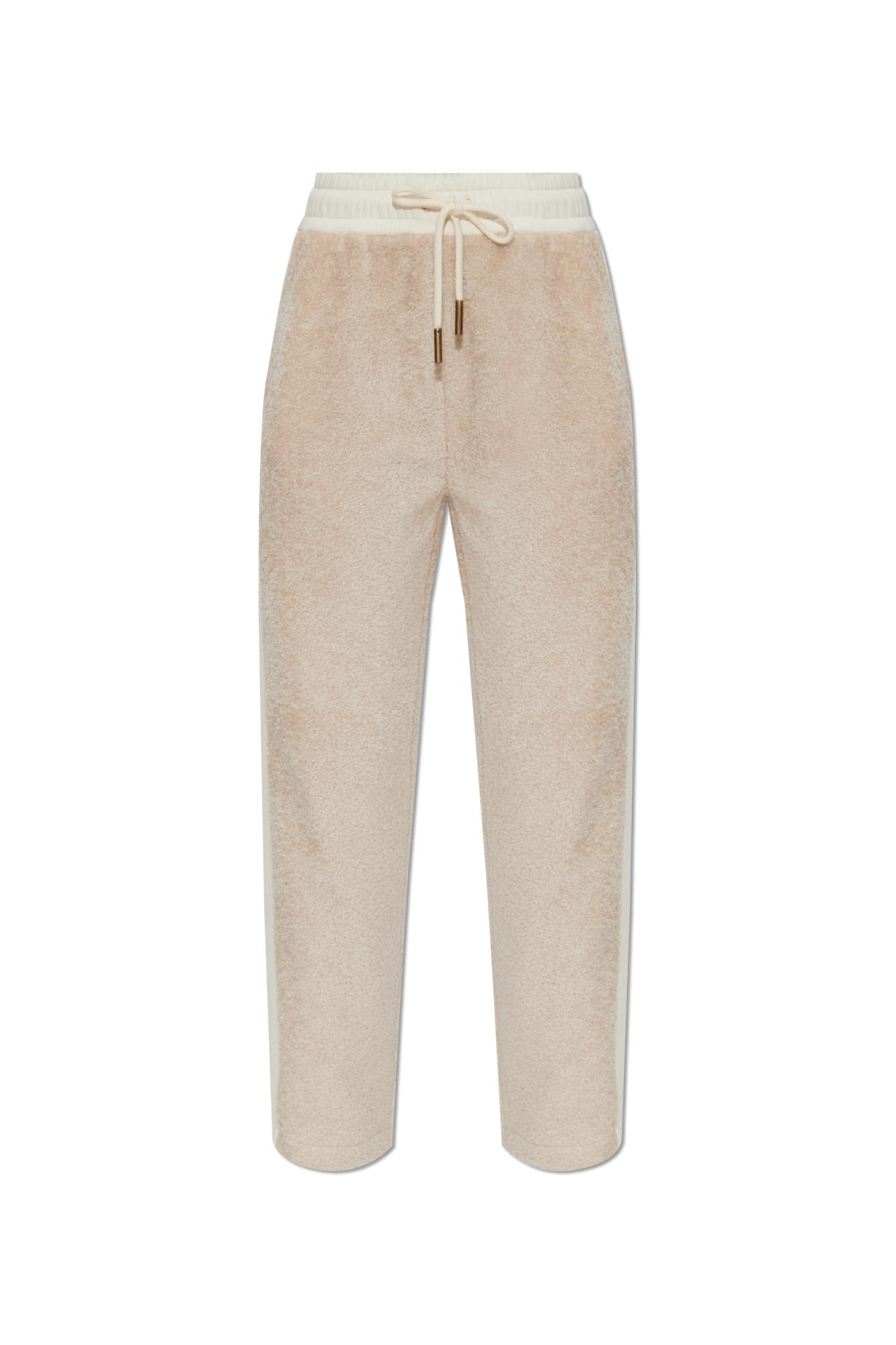 Moncler Side-stripe Drawstring Trousers In Neutral
