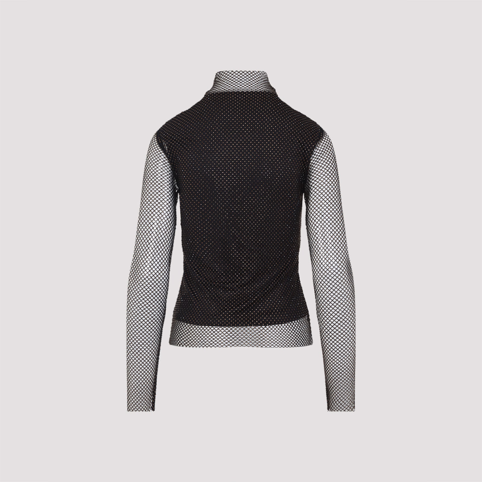 Sportmax Gerarda Crystal Top With Stand-up Collar In Black