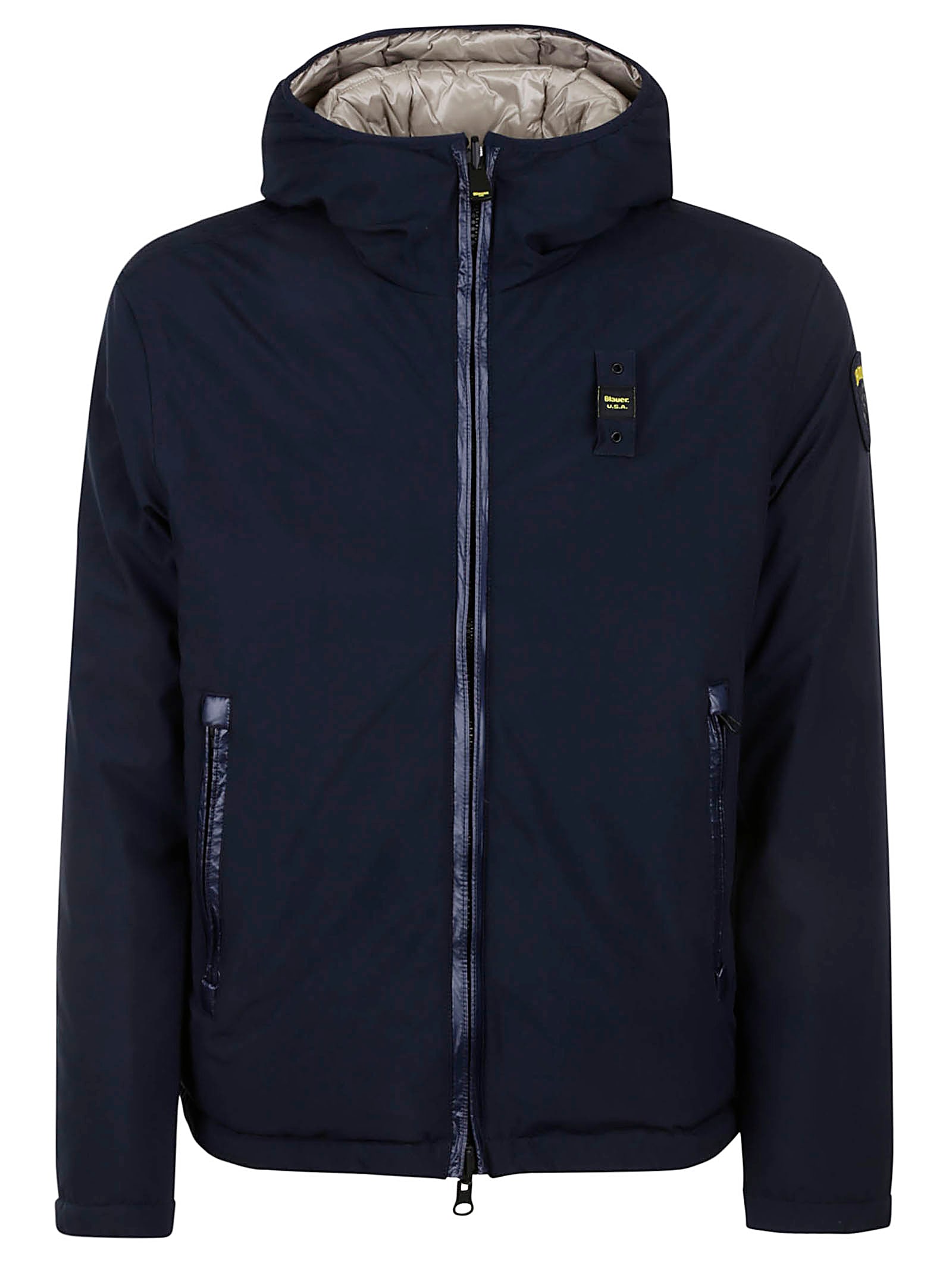 Pocket Zip Hooded Reversible Padded Jacket