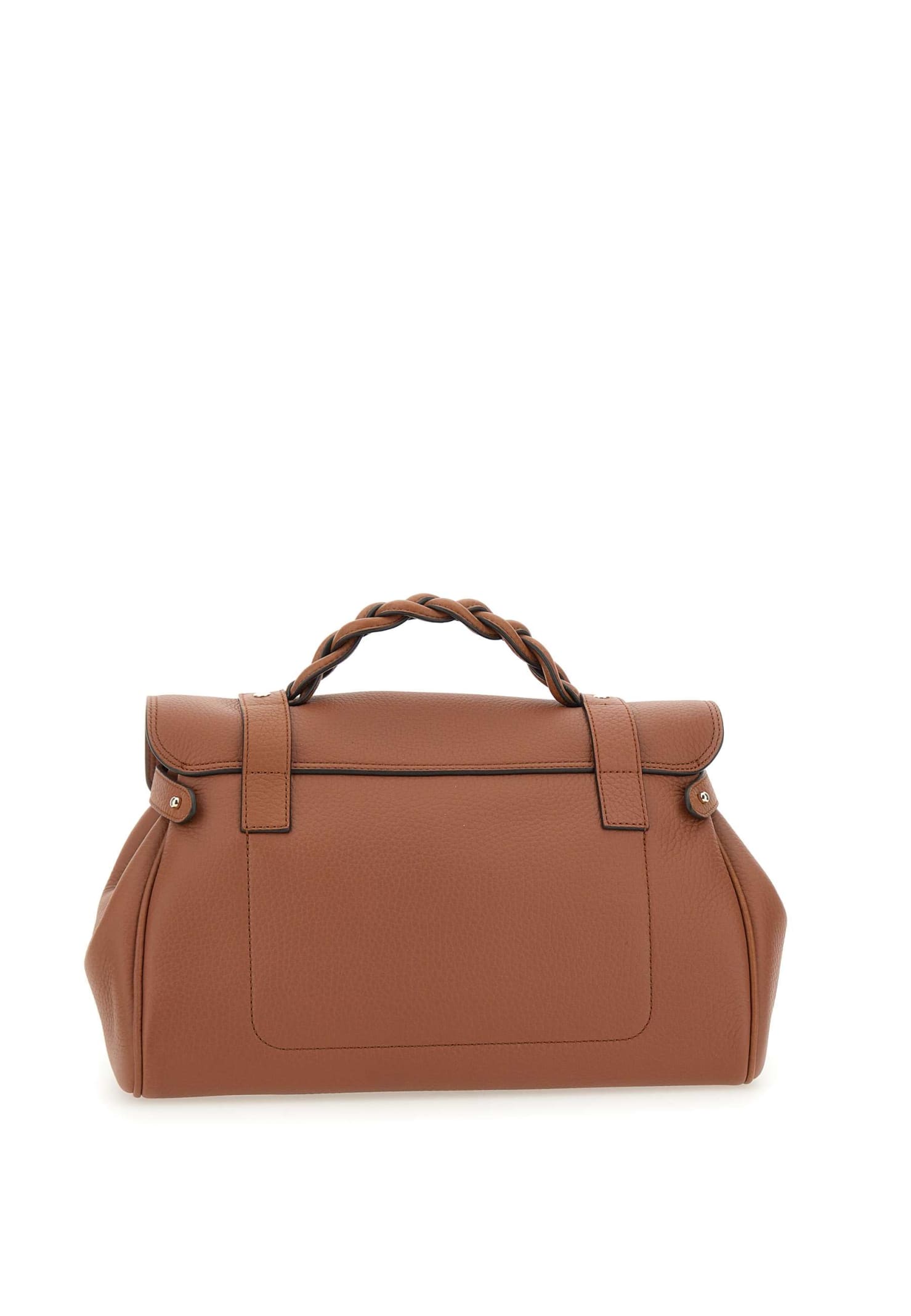 Shop Mulberry Alexa Heavy Grain Leather Bag In Chestnut