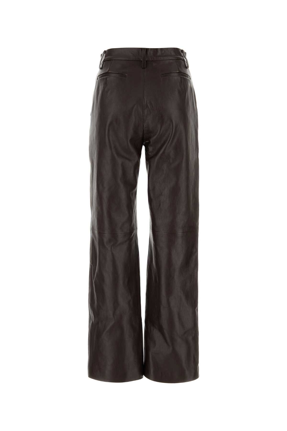 Shop Magda Butrym Dark Brown Leather Pant