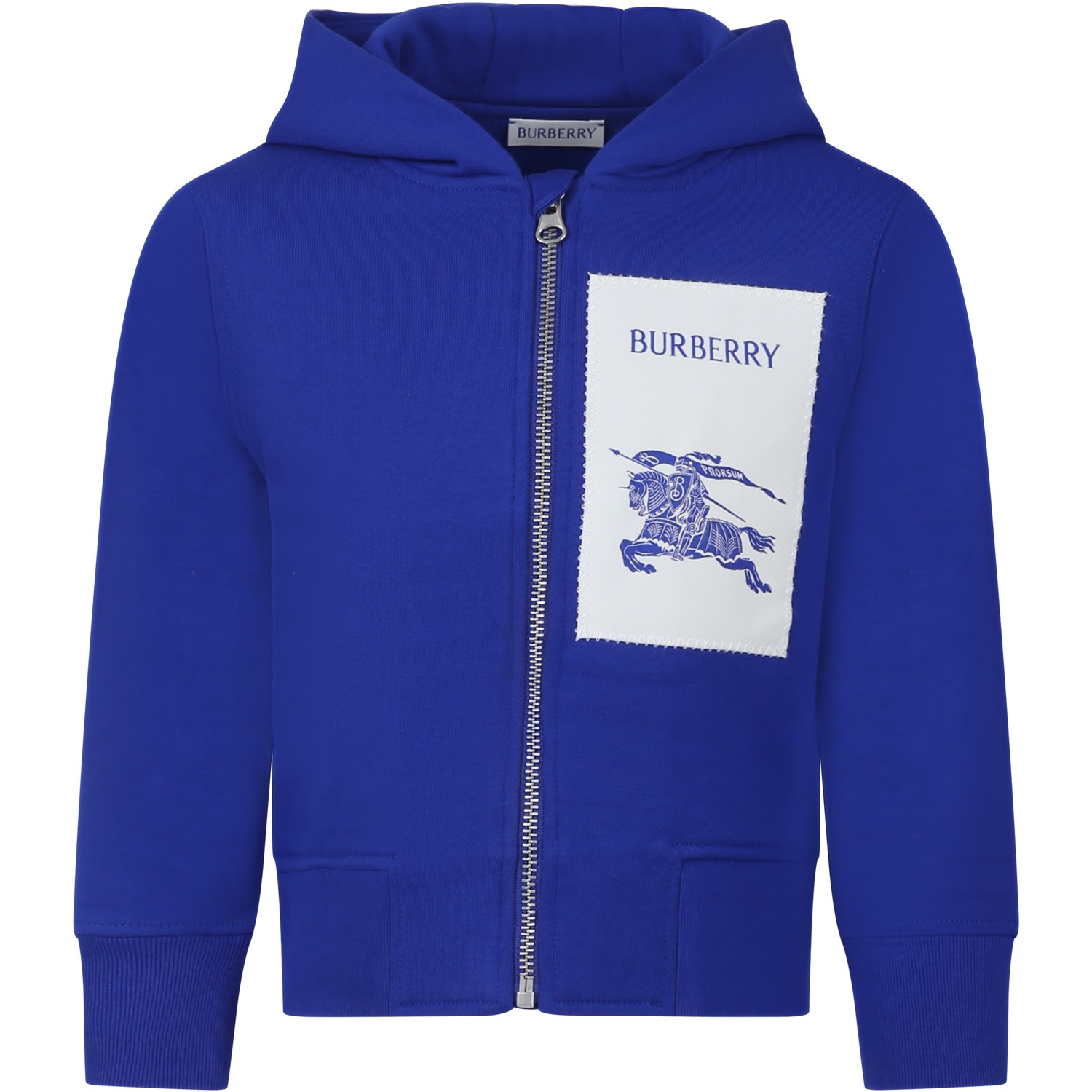 Shop Burberry Sweatshirt For Boys With Logo In Blue