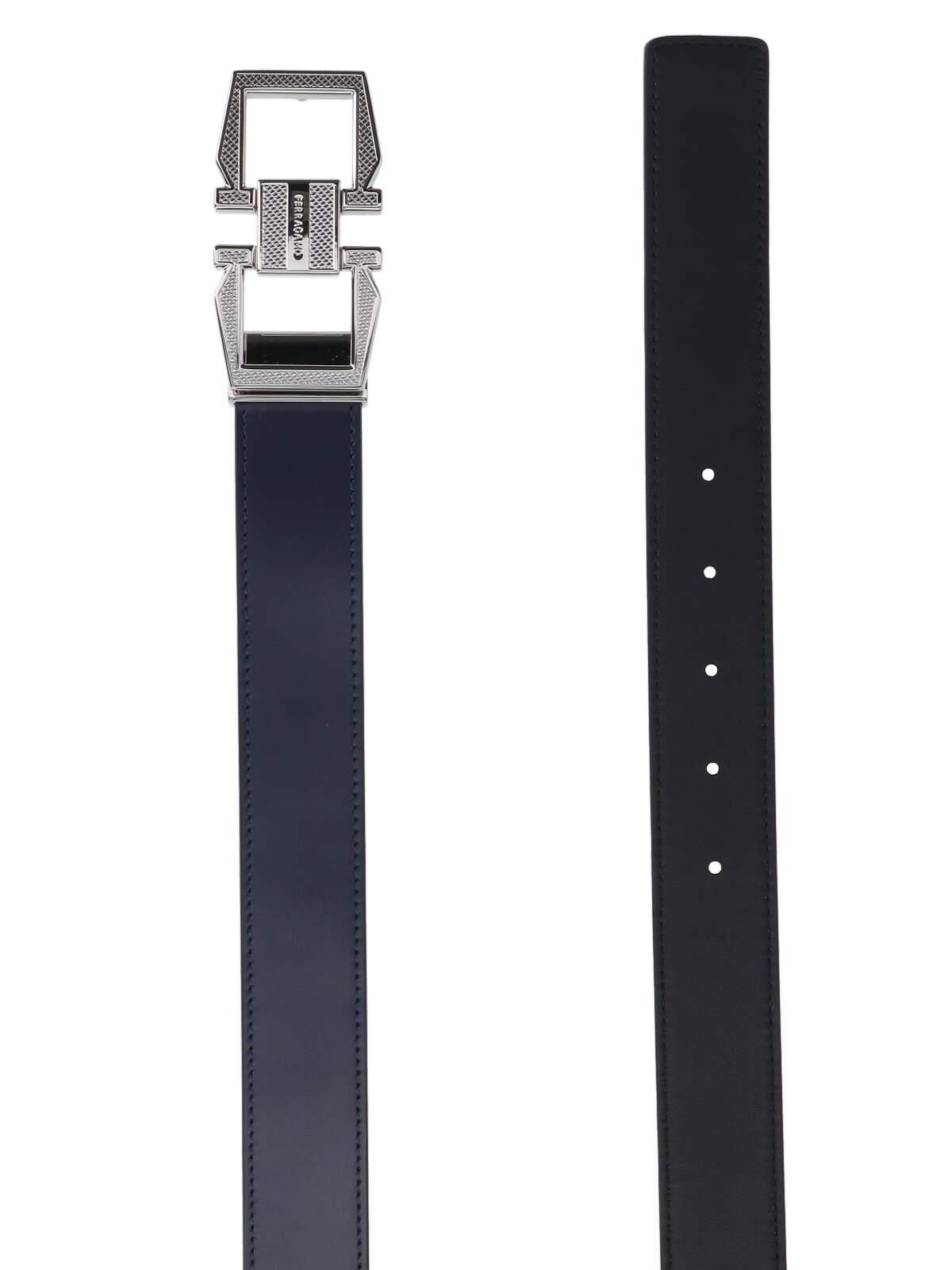 Shop Ferragamo Gancini Reversible Belt In Black