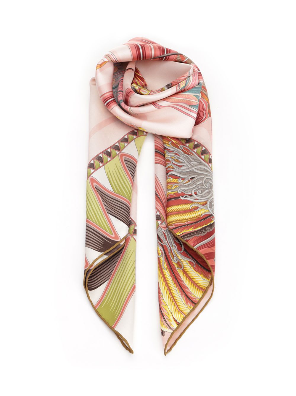 Ferragamo Giada Print Silk Scarf Scarves And Foulards Rose In Multi
