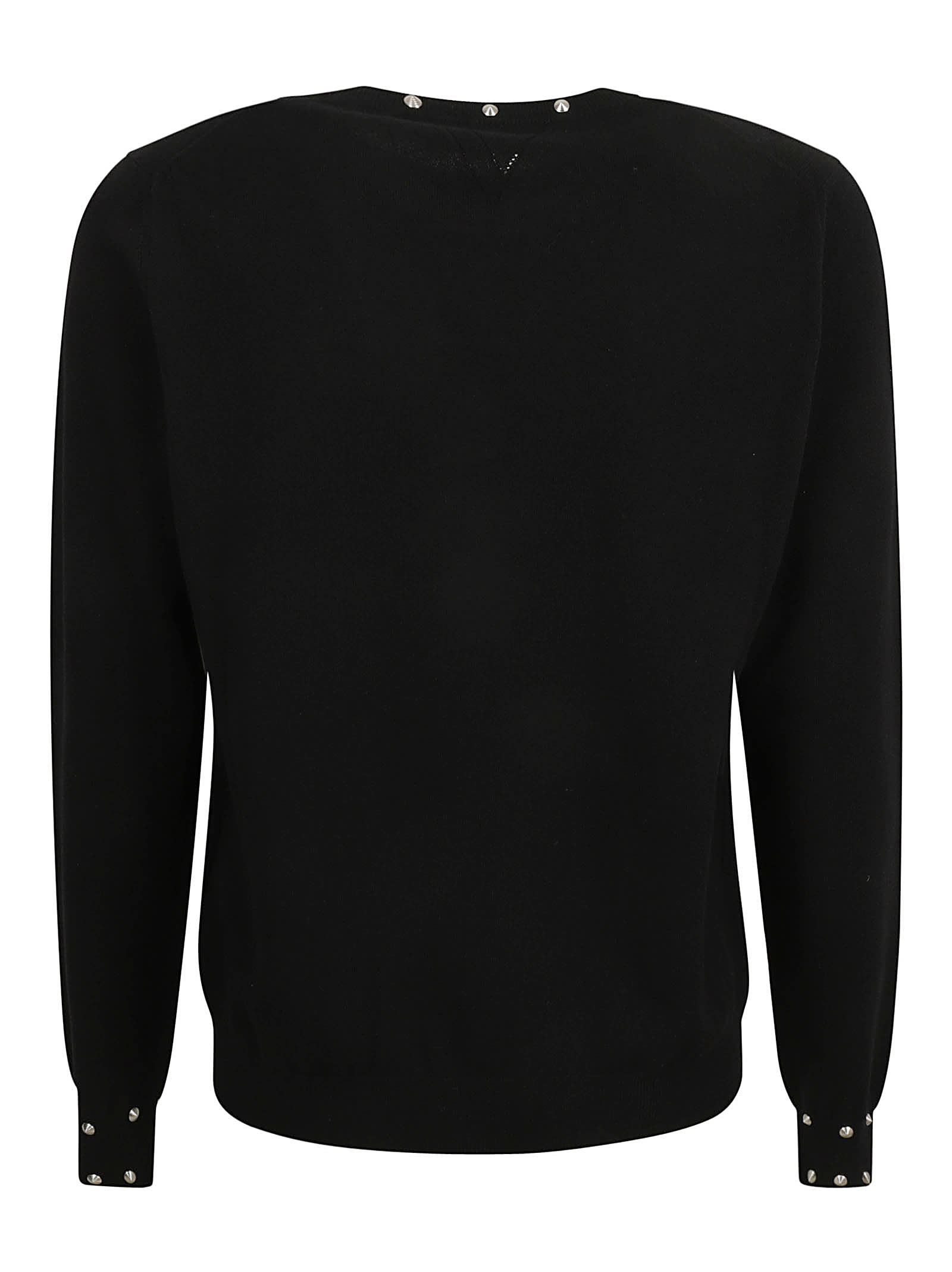 Shop Versace Embellished Crewneck Sweater In Black