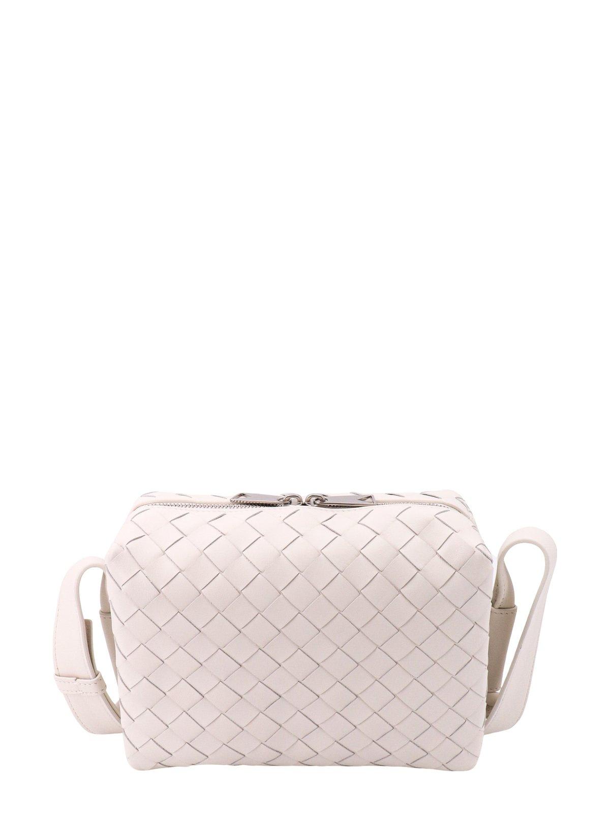 Shop Bottega Veneta Intrecciato Helix Bag In White