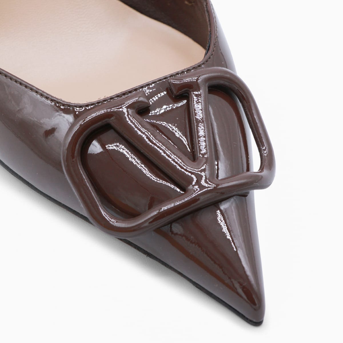 Valentino Dark Brown Leather Pumps In Brown