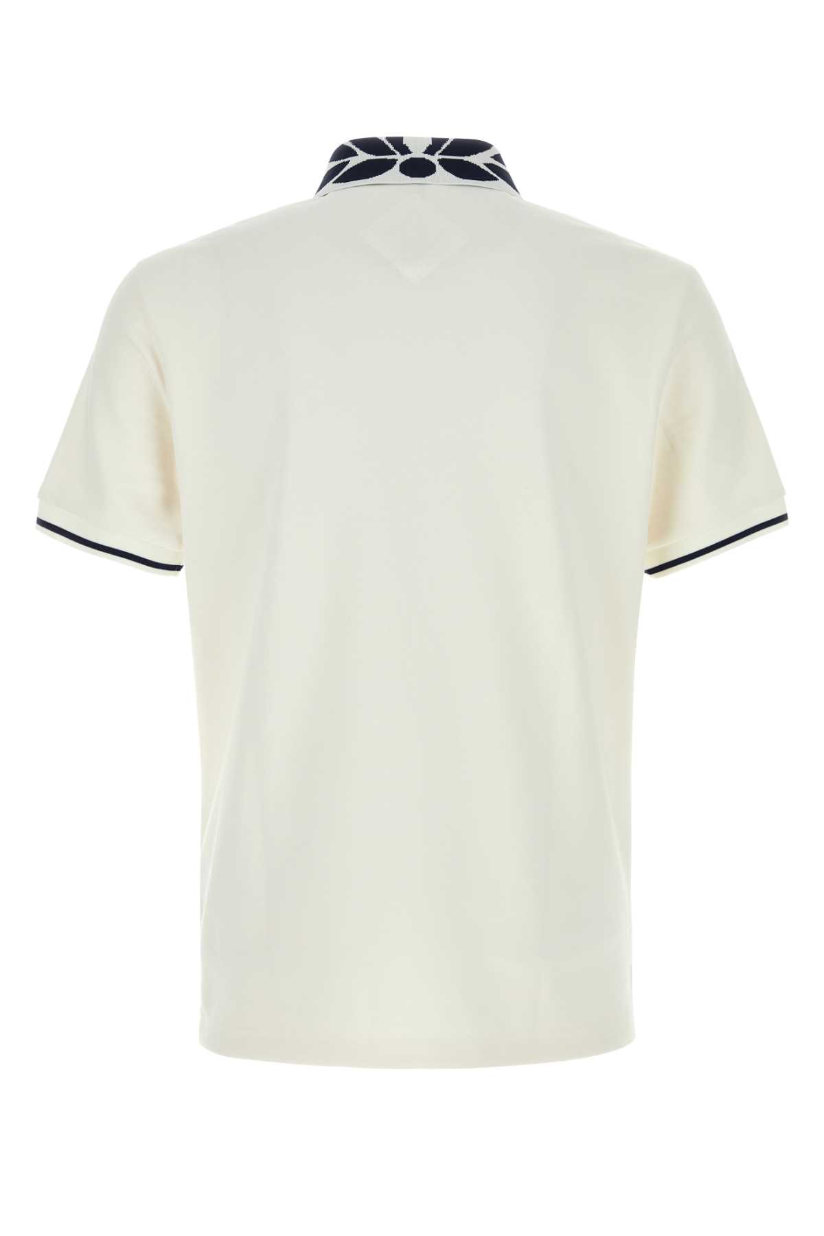 Mcm Stretch Piquet Polo Shirt In Offwhite
