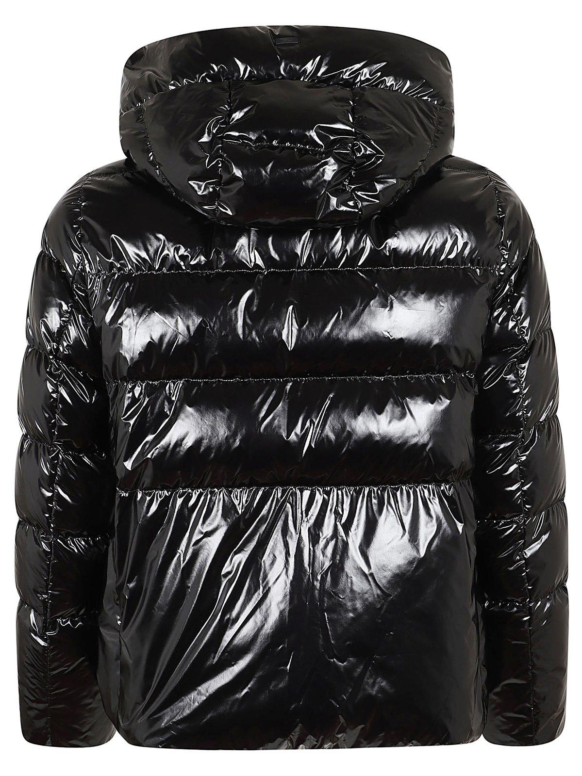 Shop Herno Hooded Down Jacket In Black