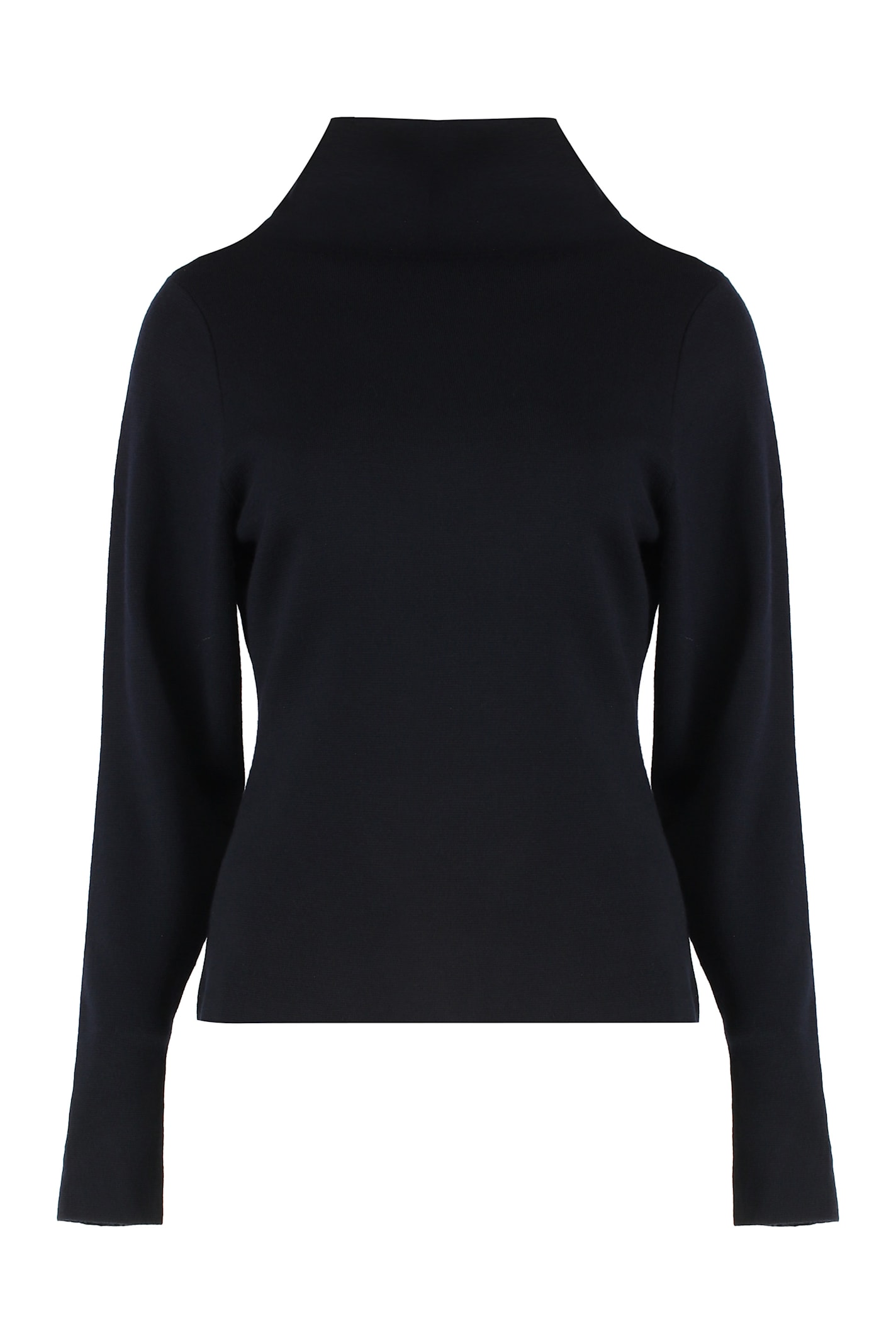 P.a.r.o.s.h Black Sweater With High Neck In Wool And Cashmere Woman In Blue