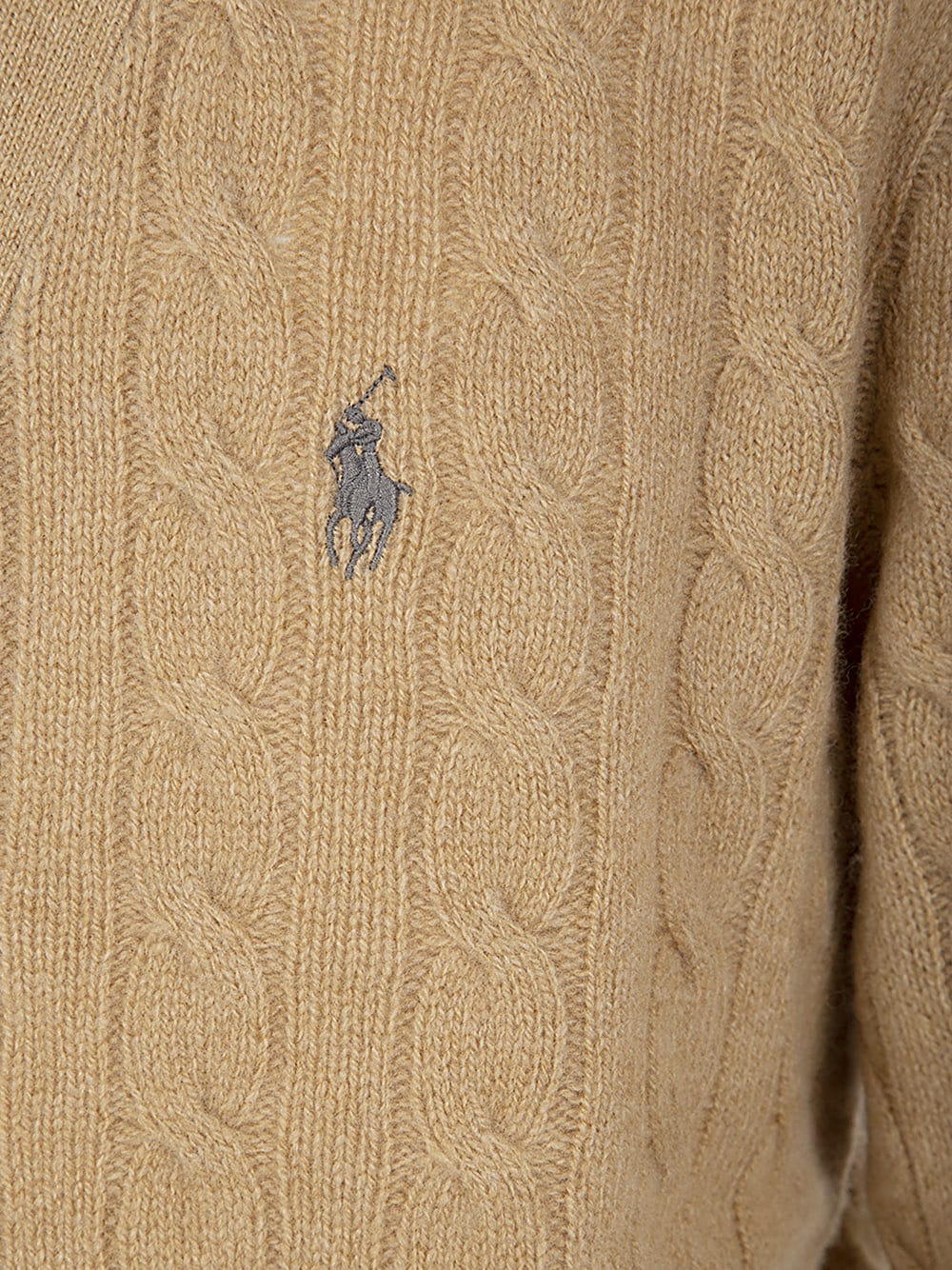 Shop Polo Ralph Lauren Cardigan Wool Cashmere Hunter In Camel Melange