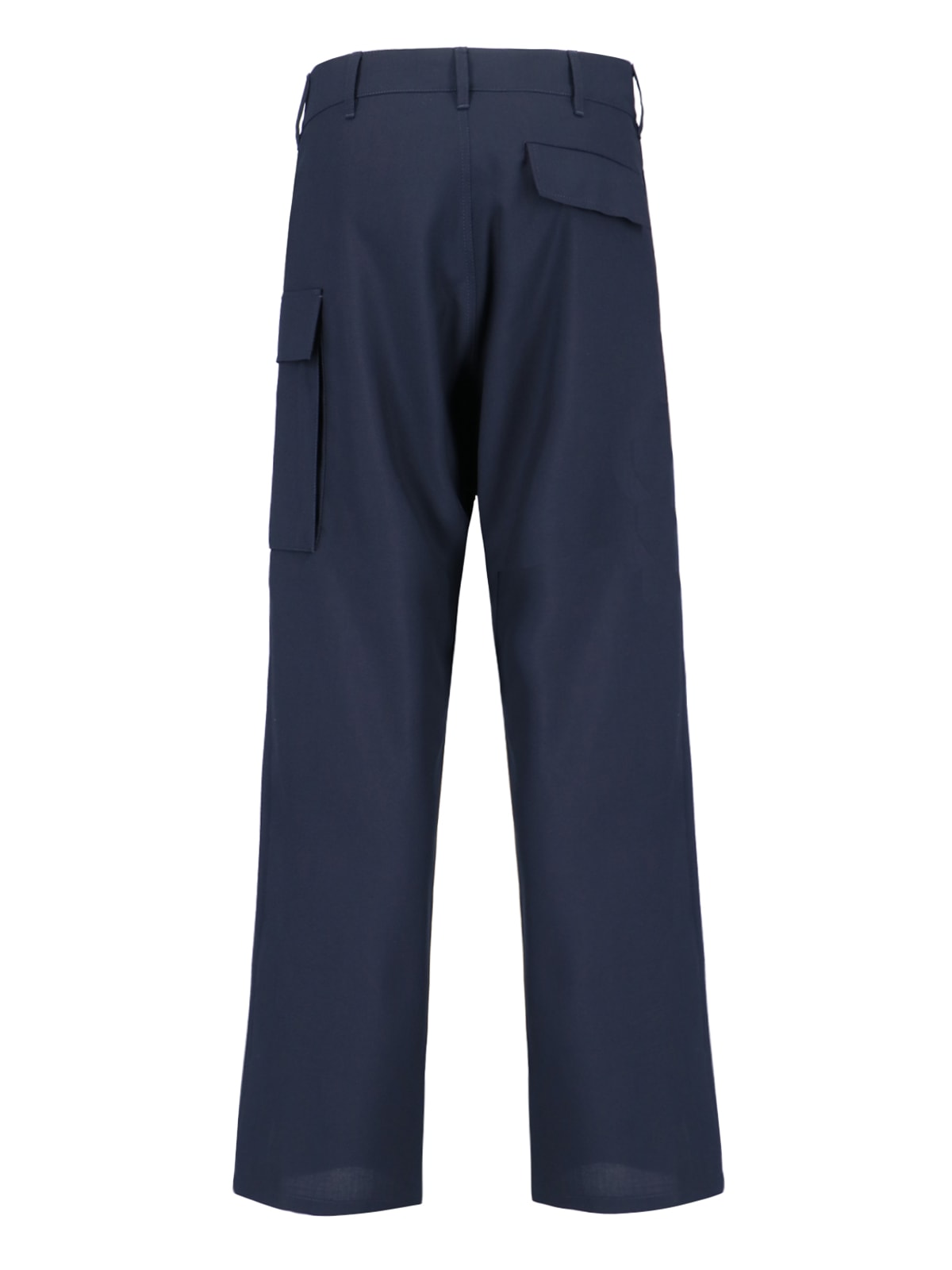 Shop Marni Virgin Wool Cargo Pants In Blue