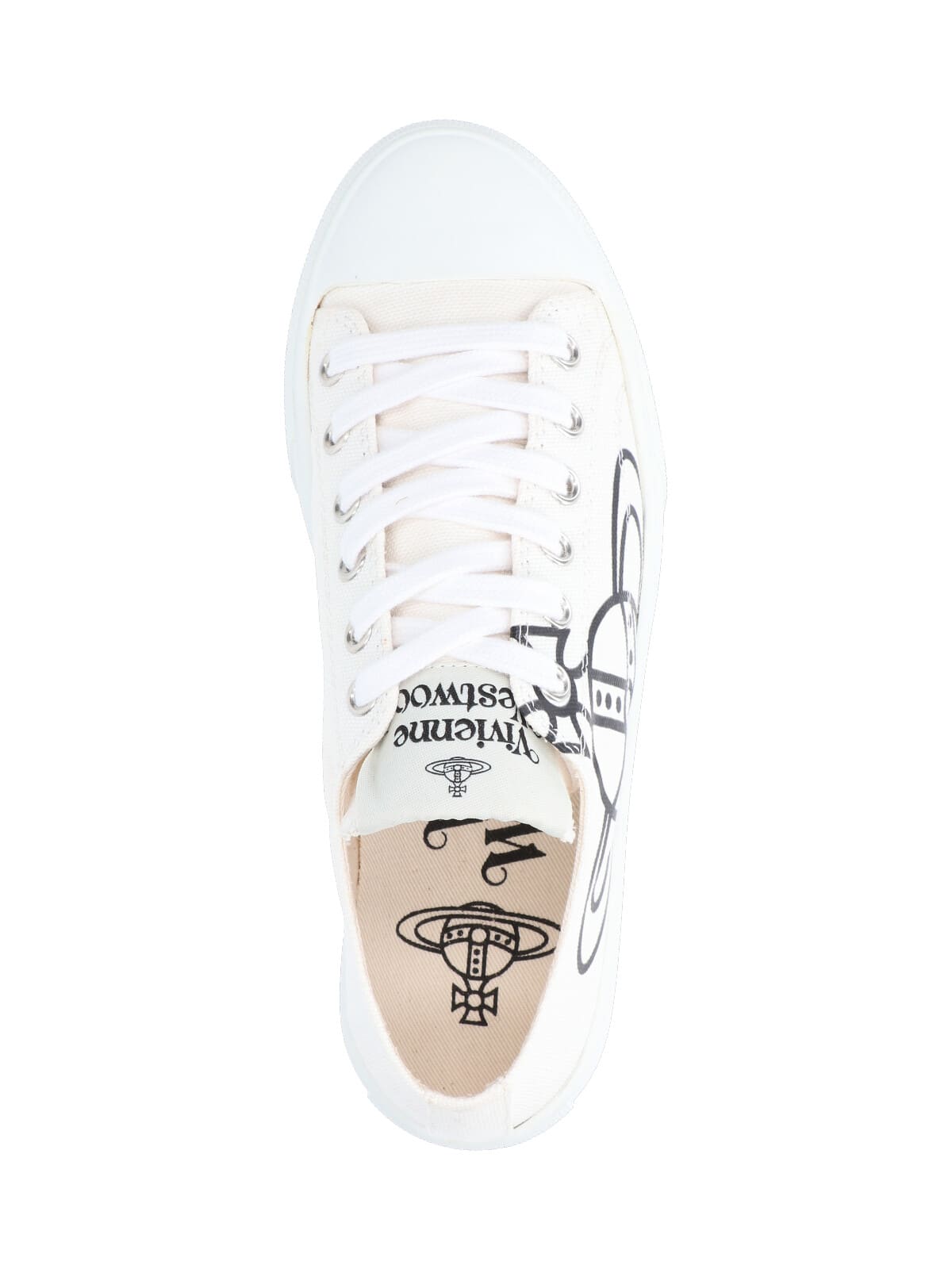 Vivienne Westwood Minimalist White Sneakers With Smooth Silhouette In White