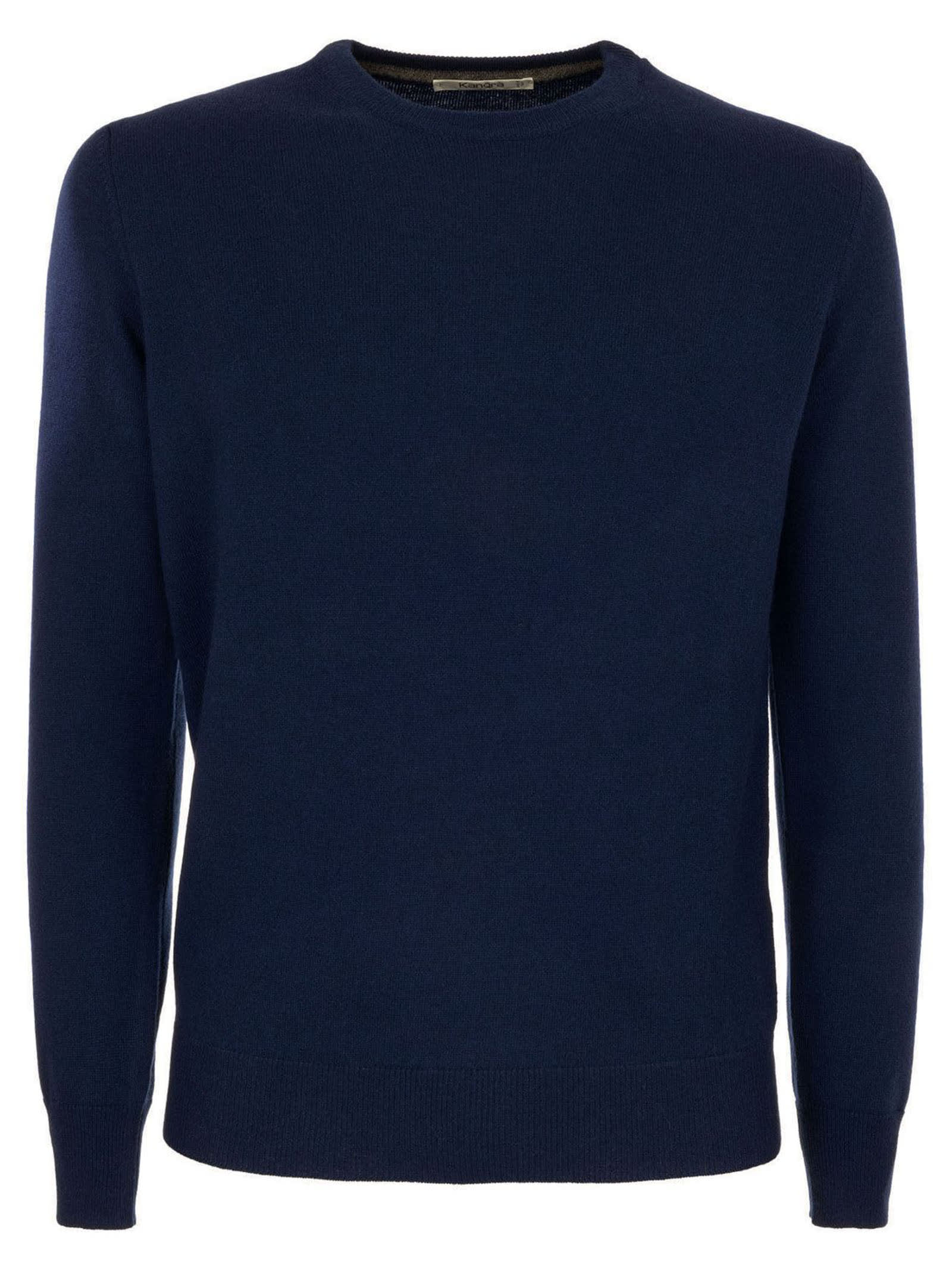 Shop Kangra Blue Wool And Cashmere Sweater