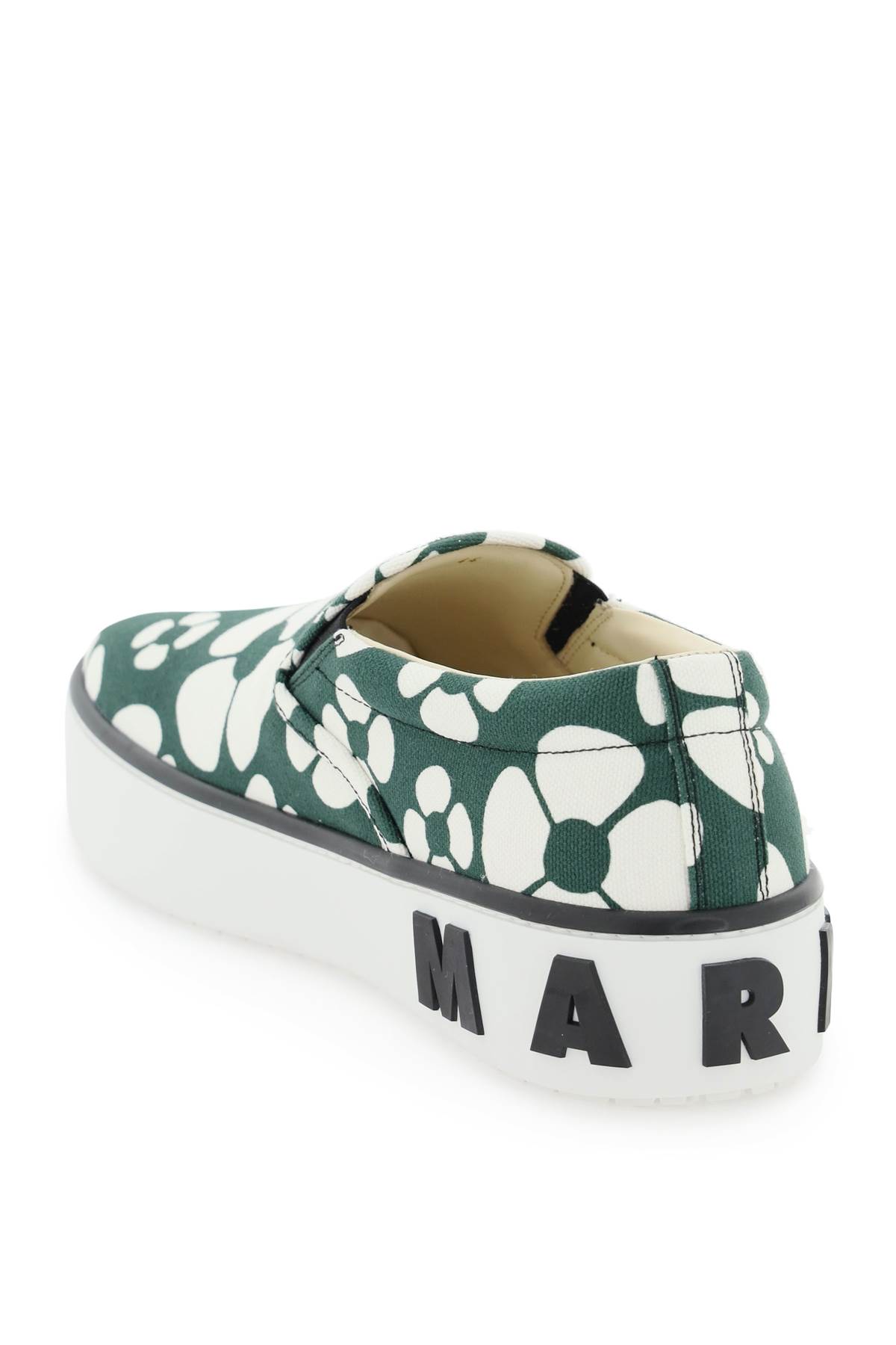 Shop Marni Slip-on Sneakers In Forest Green Stone White (green)