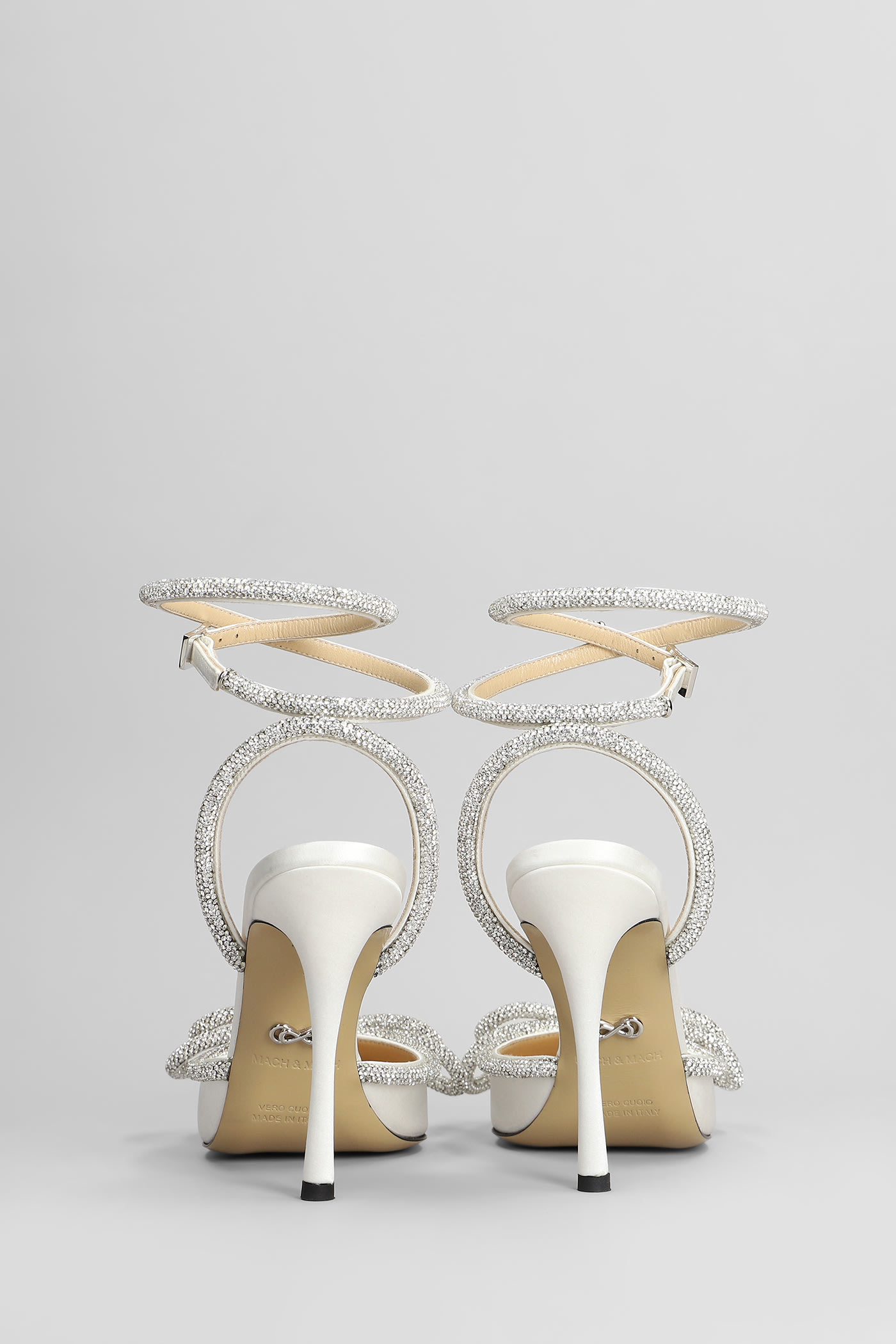 Mach & Mach Pumps In White Silk In White