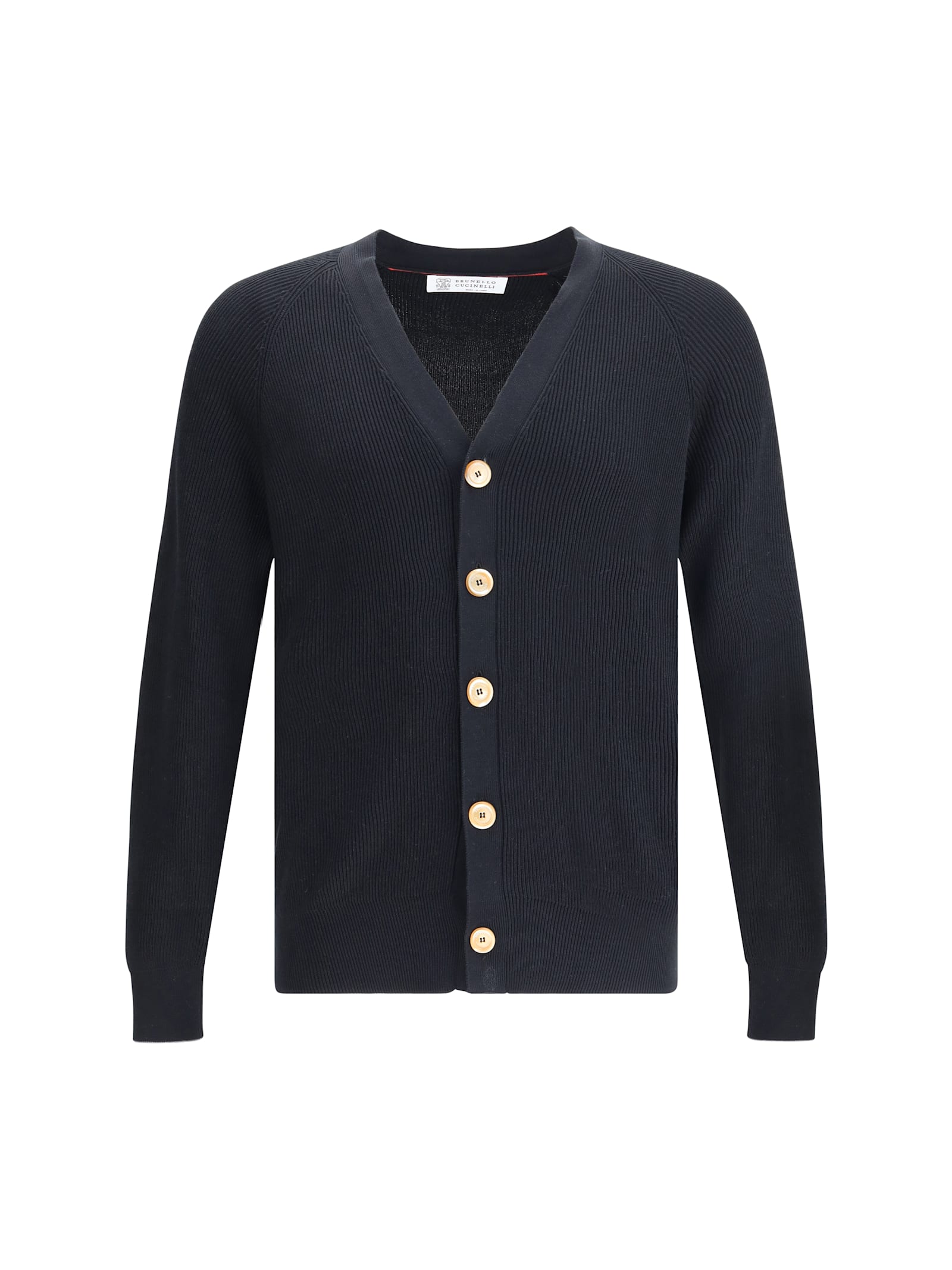 Brunello Cucinelli Sophisticated Ribbed Cardigan With V-neck