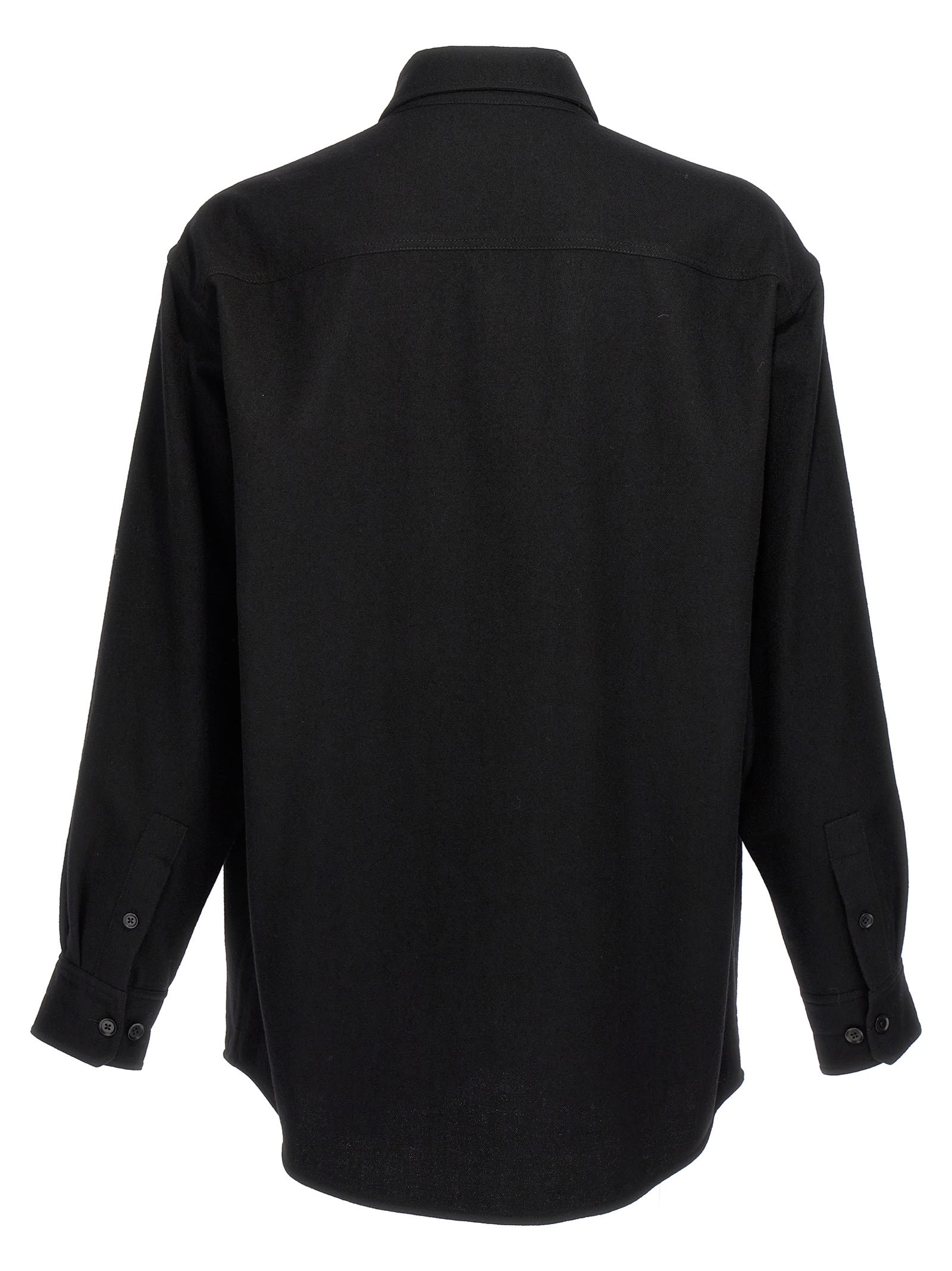 Shop Lemaire Two Pockets Overshirt Shirt In Black