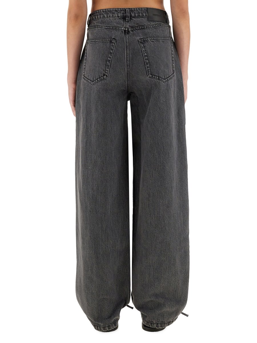 Rotate Birger Christensen Rotate Cotton Jeans With Laces In Black