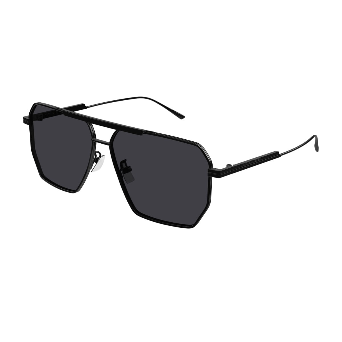 Bottega Veneta Bv1012s Linea Minimalist 001 Black Grey Sunglasses In Black