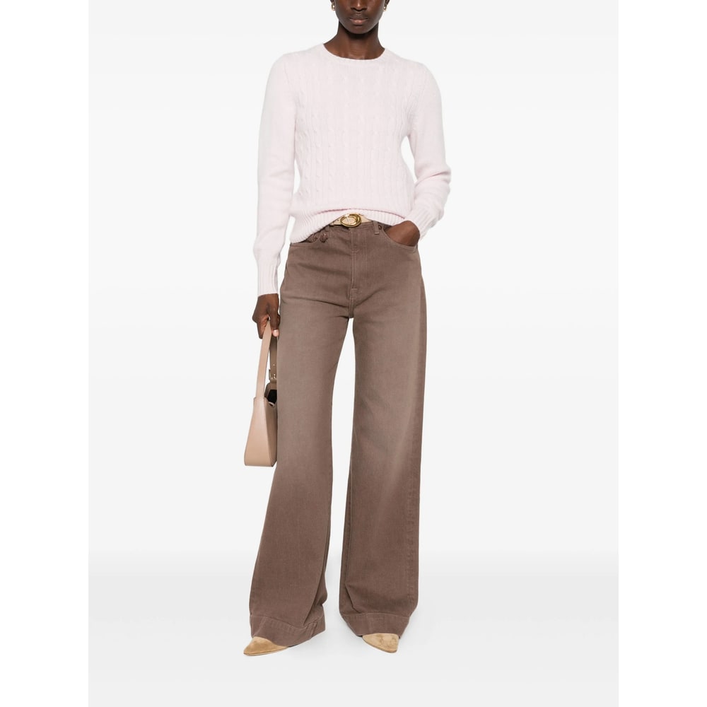 Allude Cable-knit Sweater In Pink