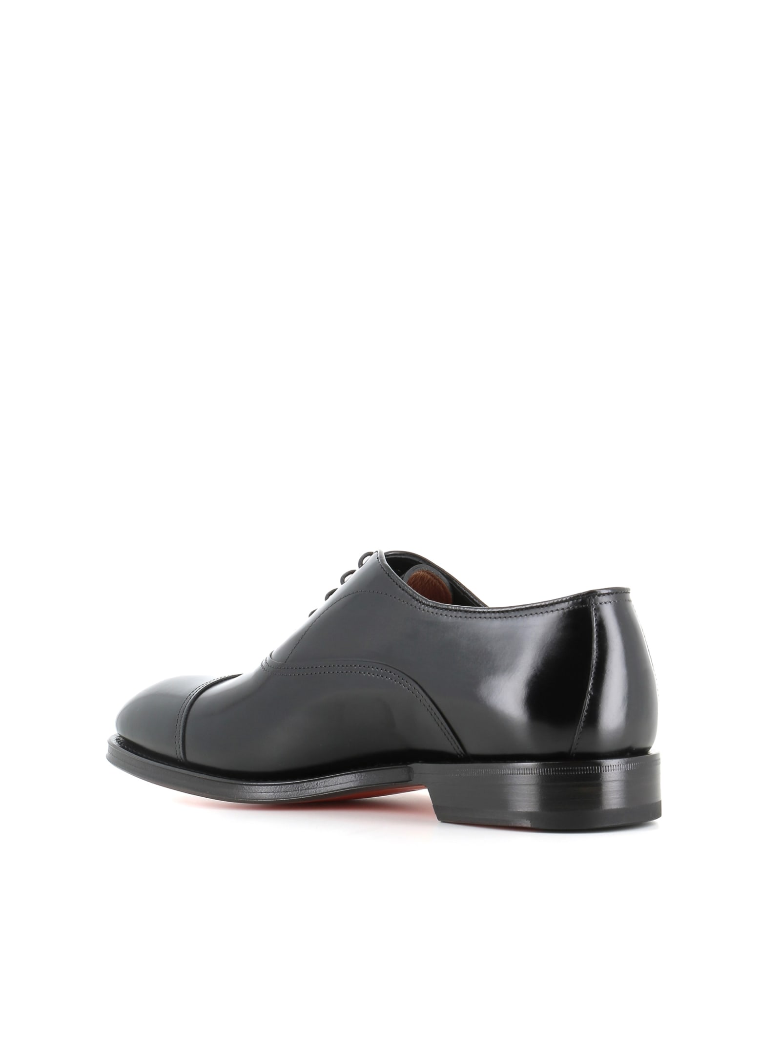 Santoni French Leather And Rubber Background In Black