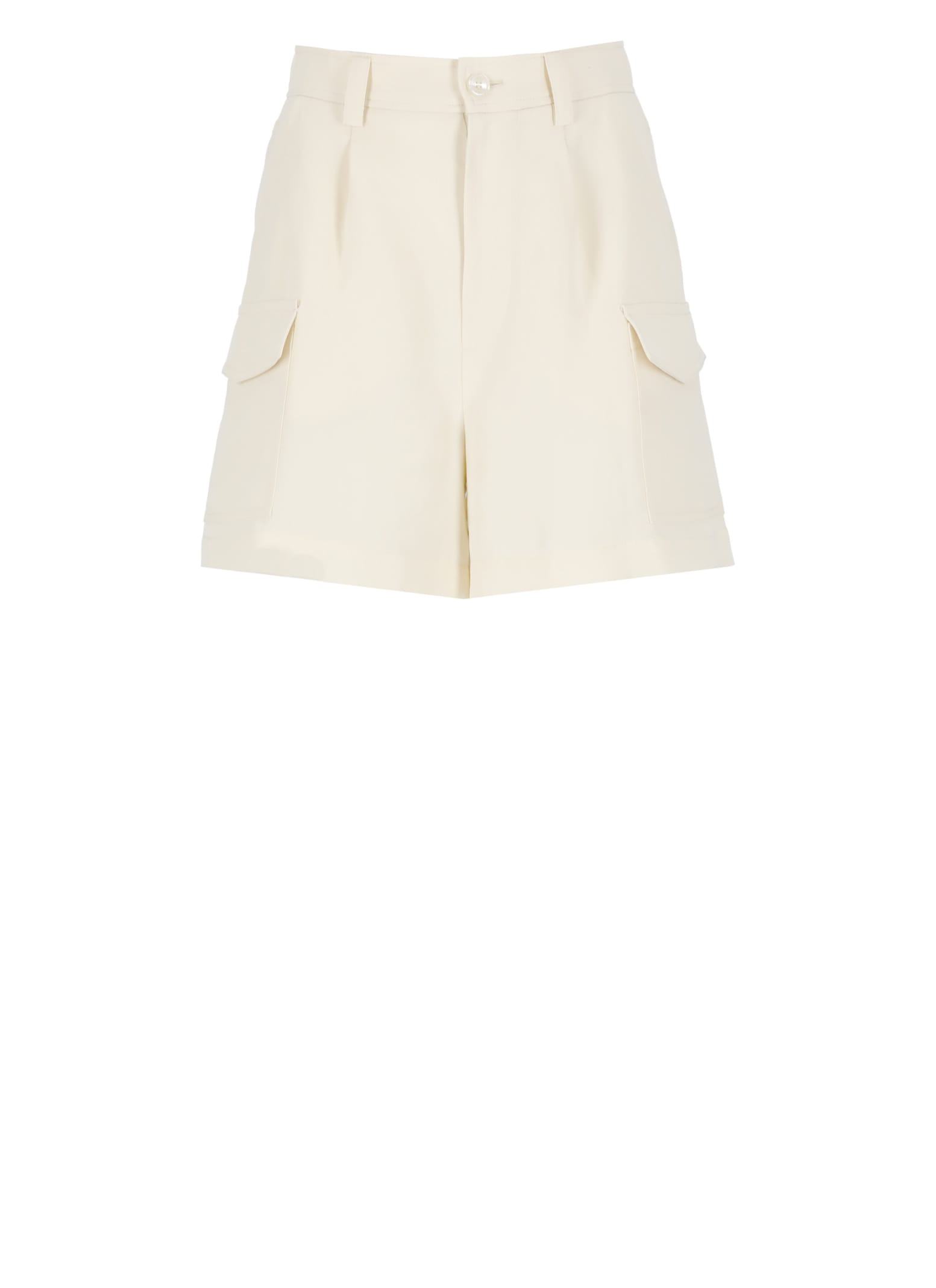 Woolrich Linen And Viscose Bermuda Shorts In Ivory
