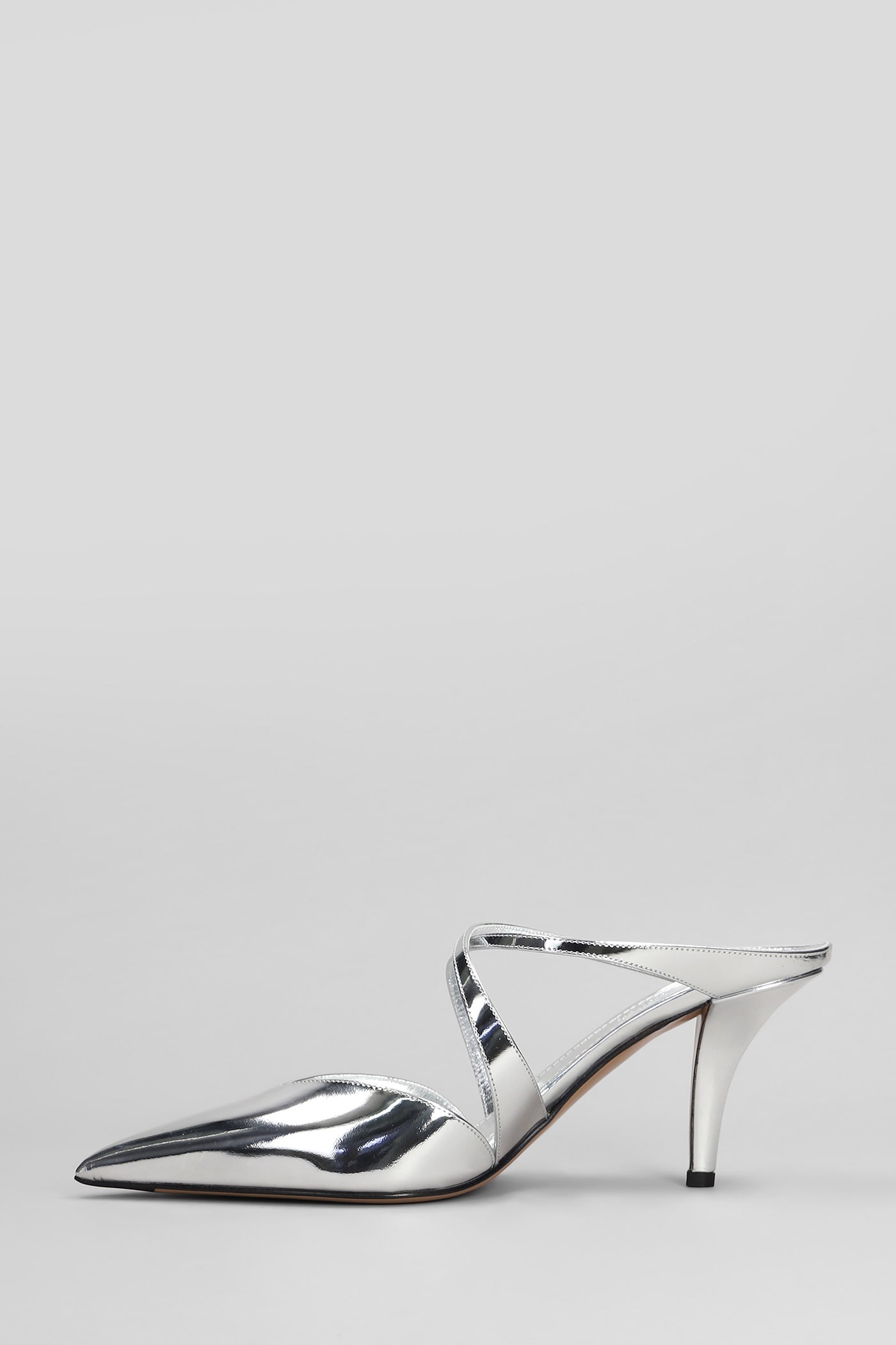 Paris Texas Laila Mule 75 Slipper-mule In Silver Leather In Silver