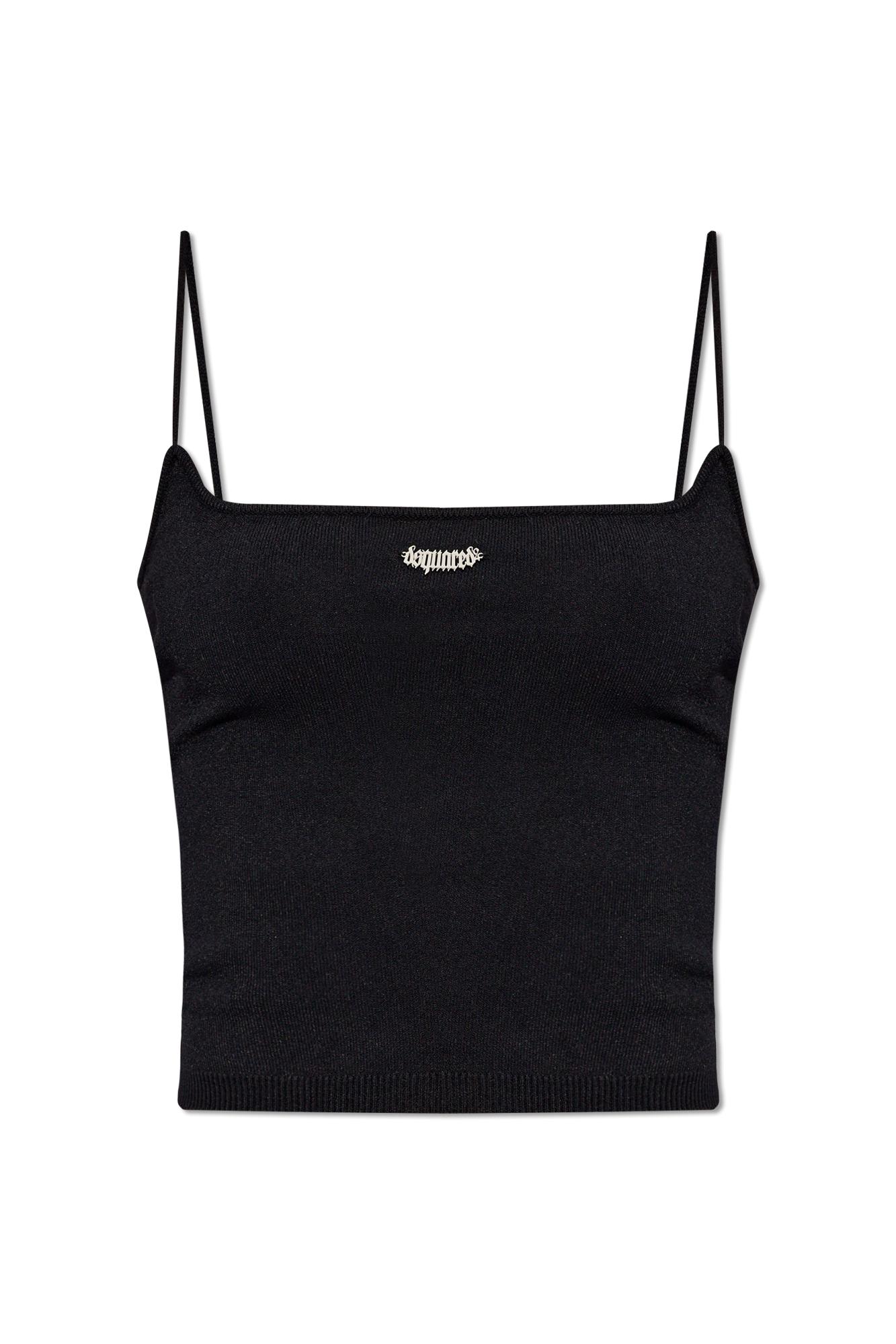 Shop Dsquared2 Cropped Top With Logo In Black