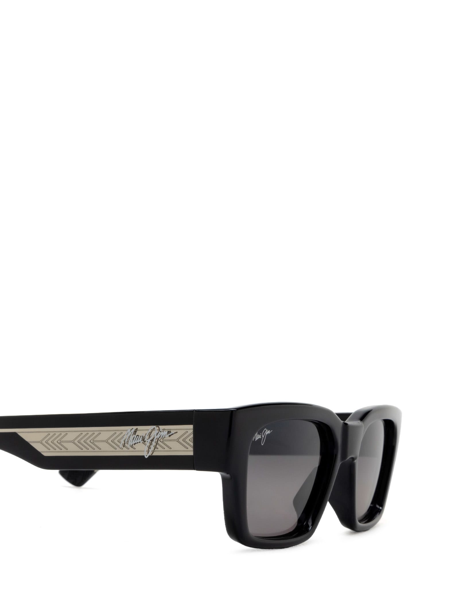 Shop Maui Jim Mj642 Shiny Black W/trans Light Grey Sunglasses