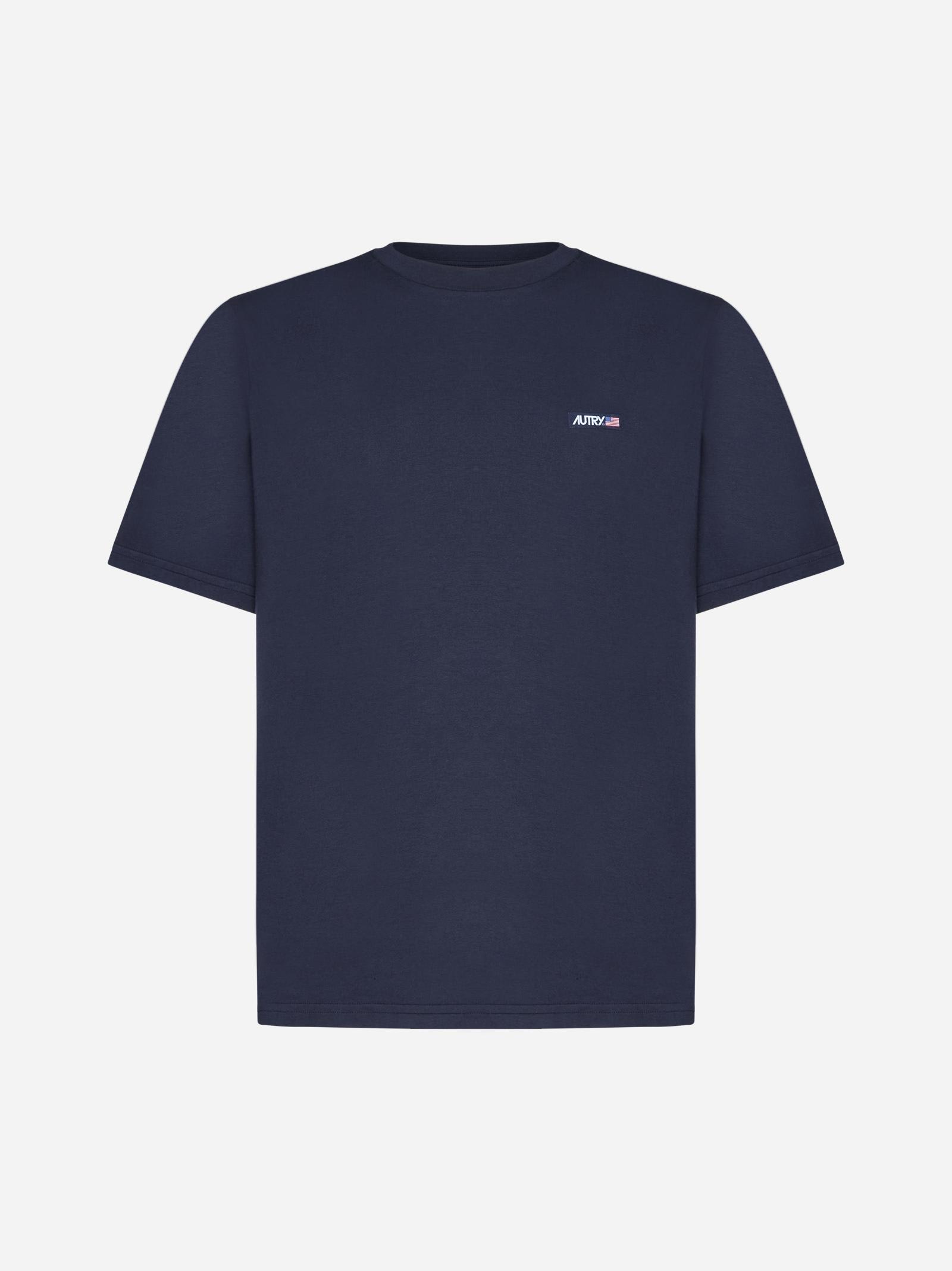 Shop Autry Logo Cotton T-shirt In Blu