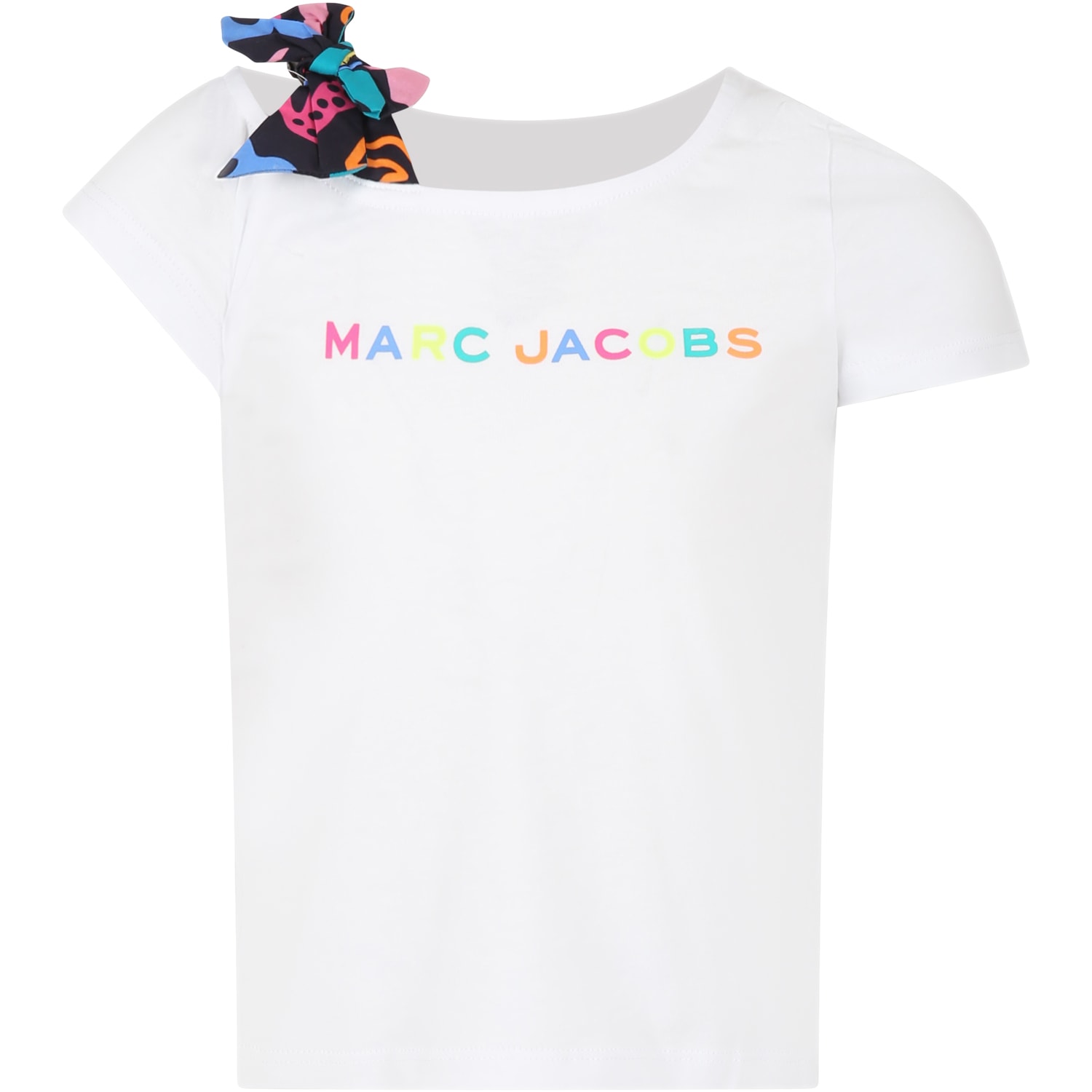Little Marc Jacobs Kids' White T-shirt For Girl With Logo