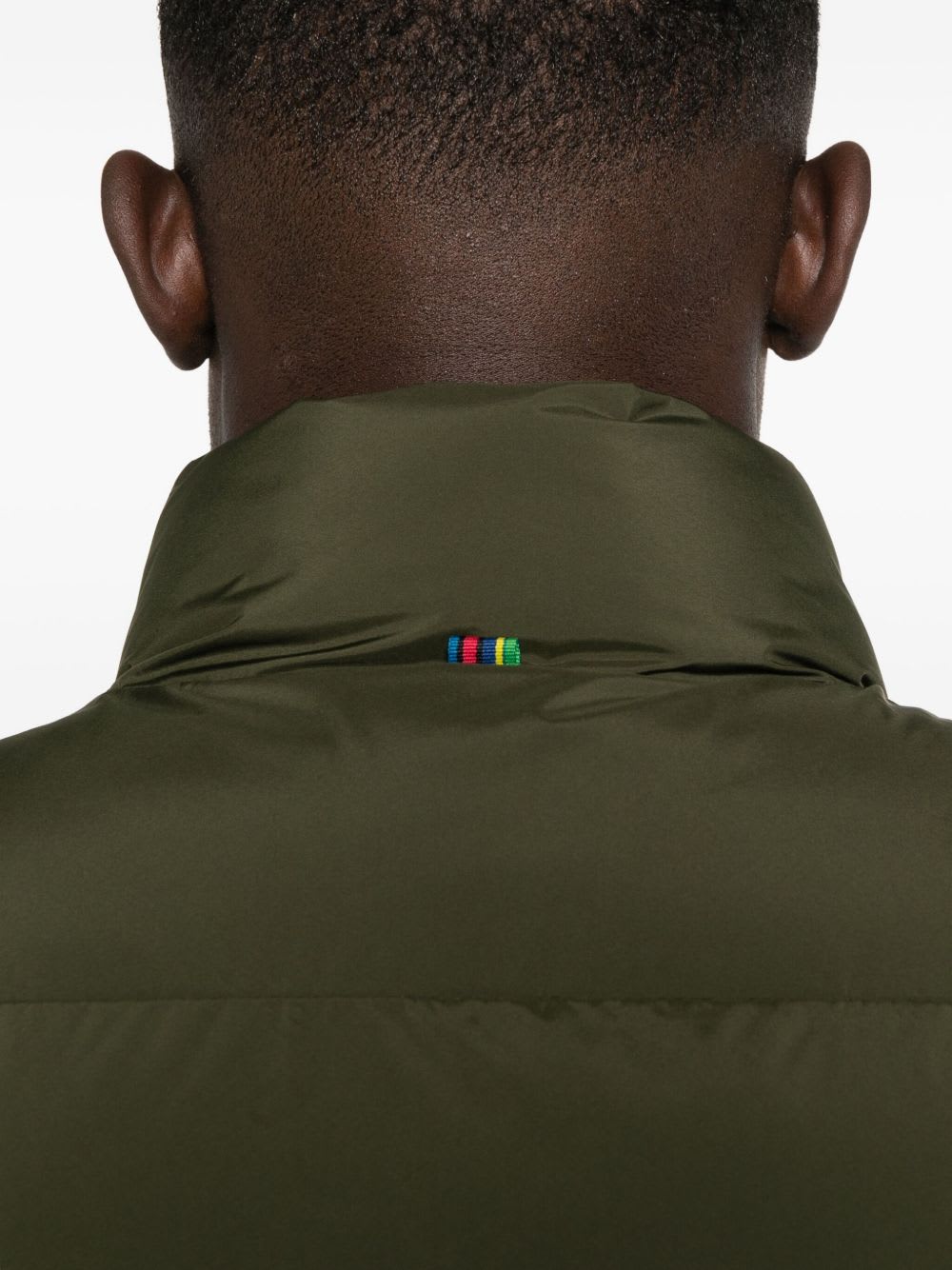 Paul Smith Sleeveless Quilted Jacket With High Collar In Green