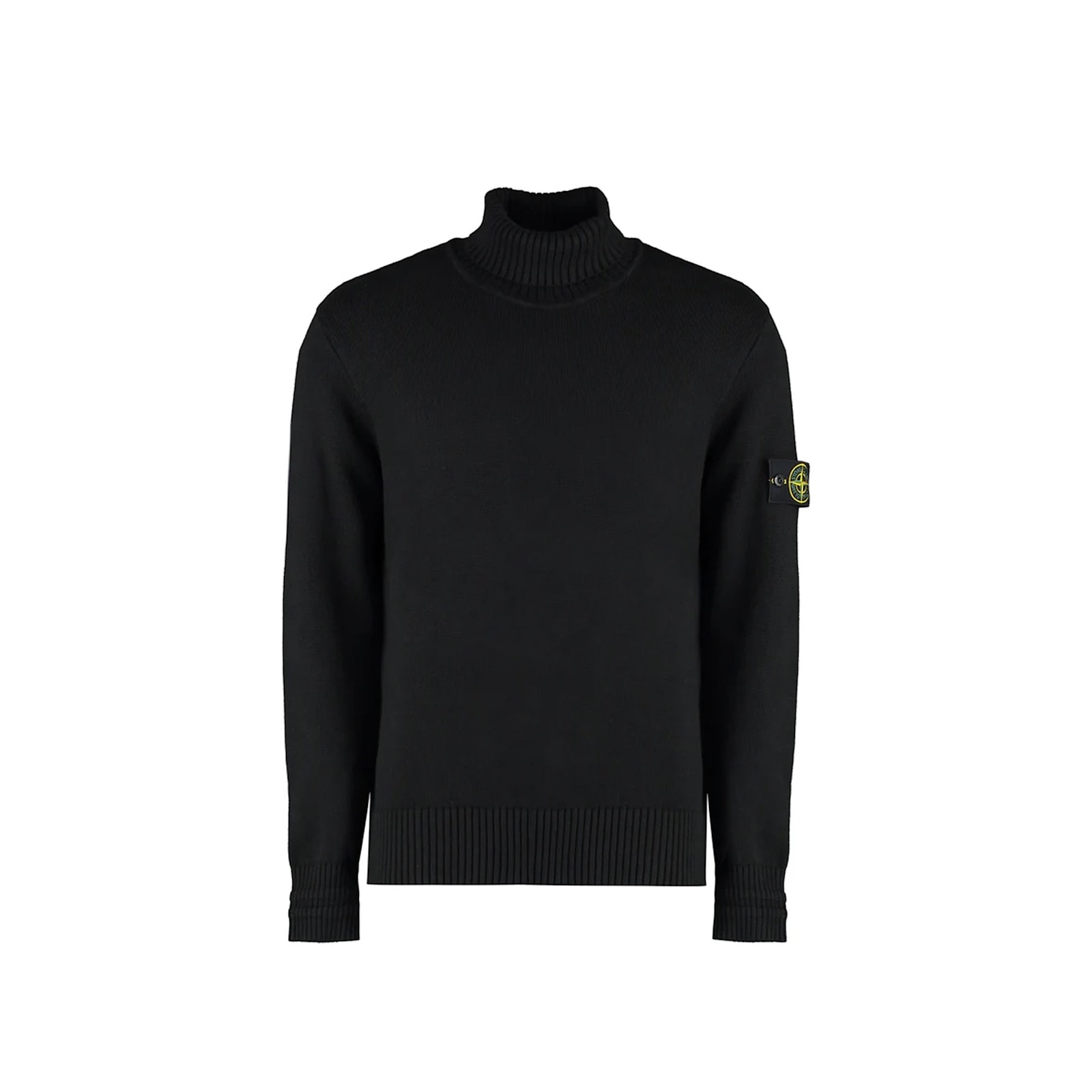 Stone Island Black 505a2 Winter Cotton Turtleneck