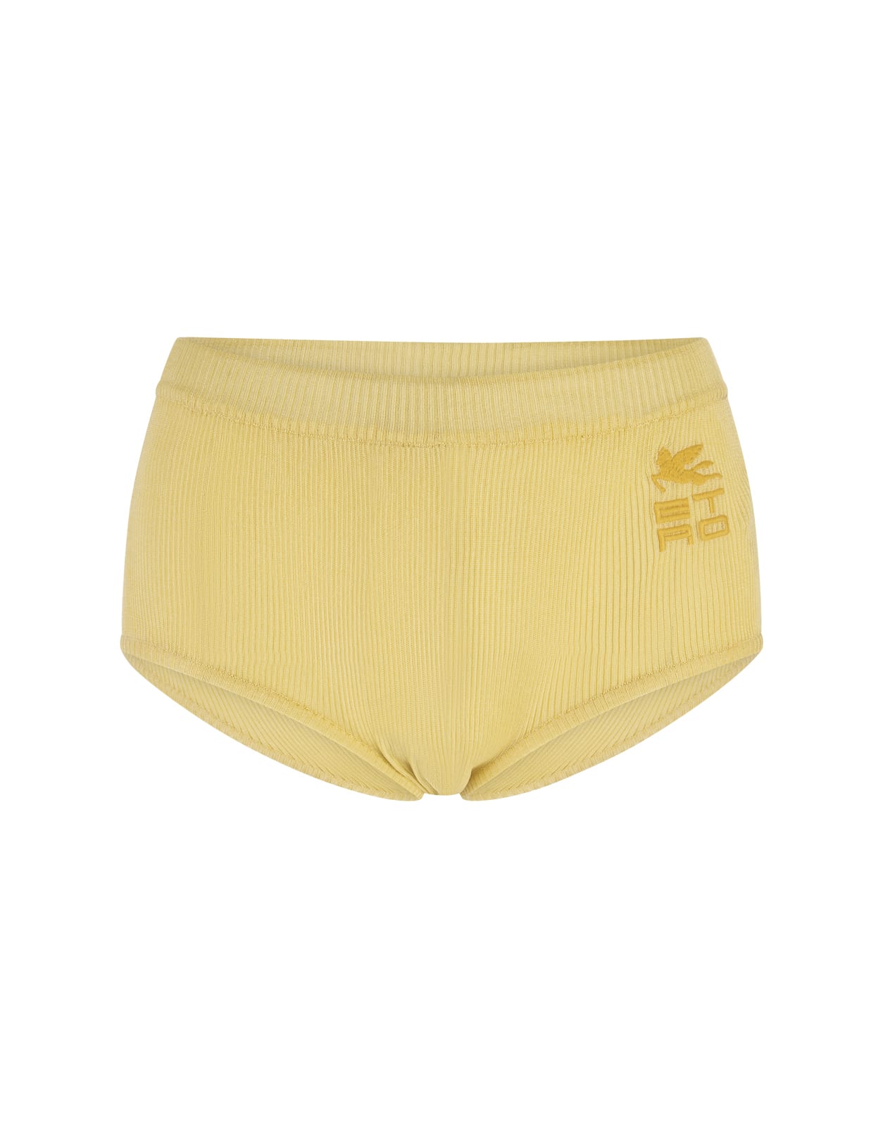Woman Yellow Culotte Shorts With Etro Cube Logo