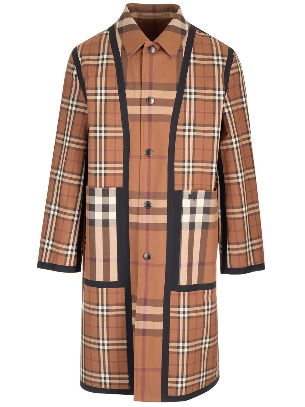 BURBERRY EMBROIDERED COTTON EVERSIBLE OVERCOAT
