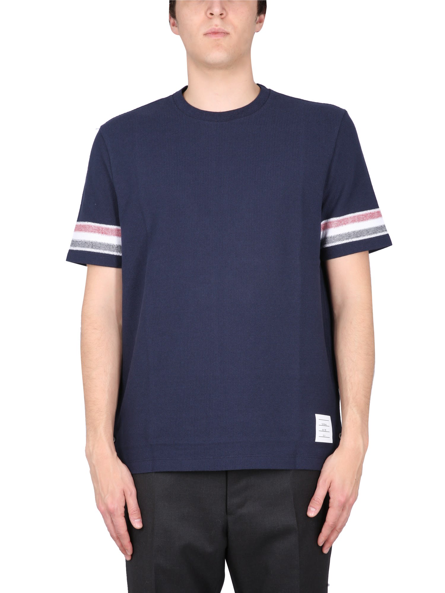 Thom Browne Short Sleeve Tee Tshirt In Blu