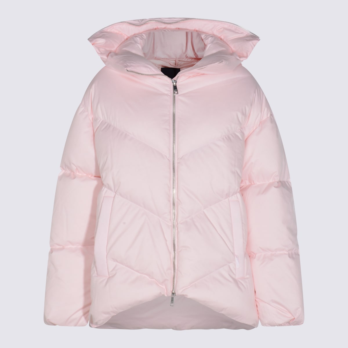 Add Chevron-quilted Puffer Jacket In Neutral