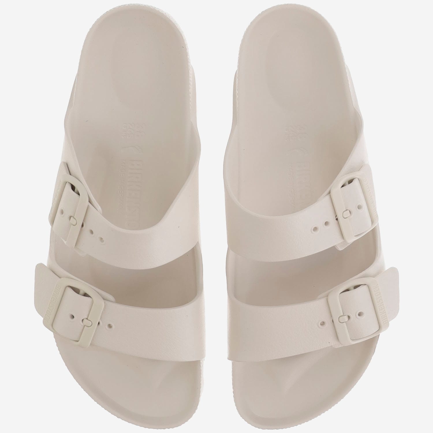 Birkenstock Arizona Eva Womens Slip On Buckle Slide Sandals In Eggshell