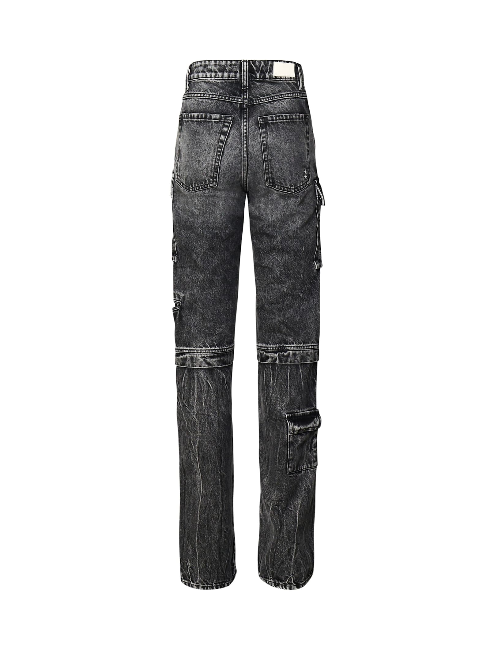 Shop Icon Denim Bianca Aged Effect Slim Fit Jeans With Cargo Pockets In Aged Grey