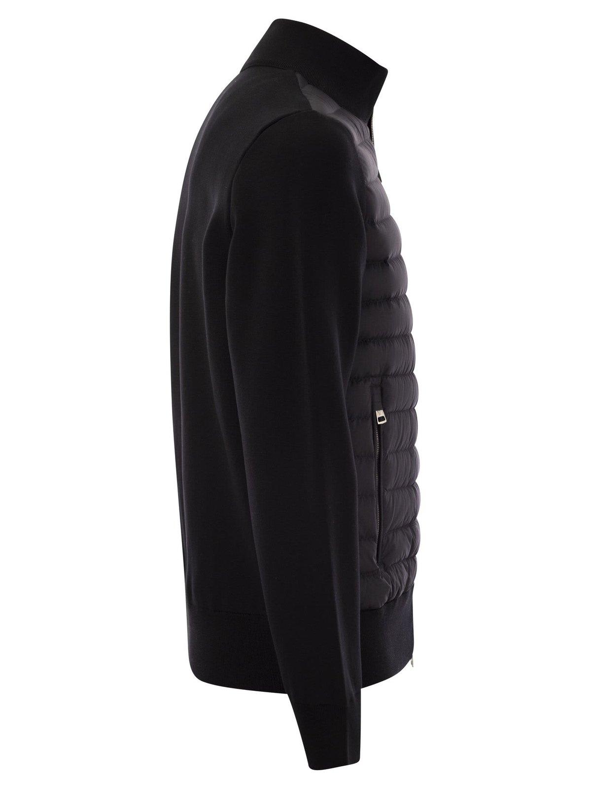 Shop Moncler Padded Zip-up Cardigan In Black