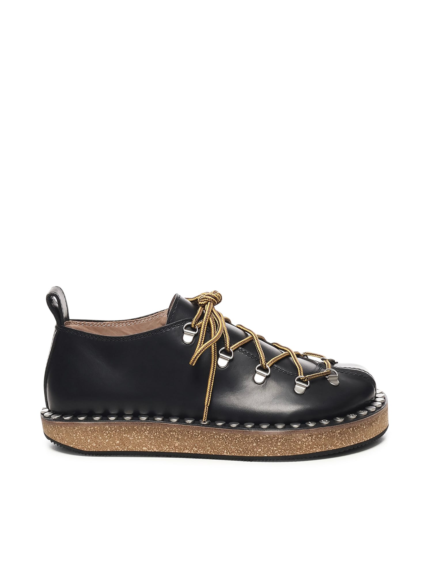 Loewe Leather Rivet Hiking Boots In Black