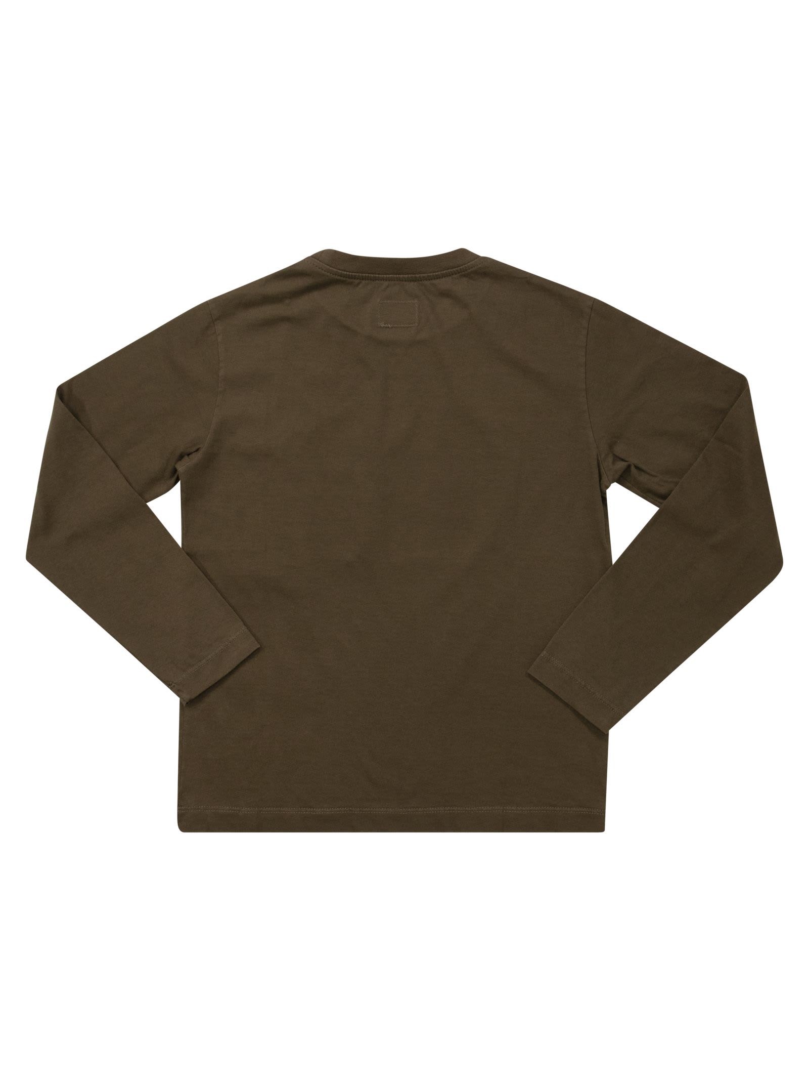 Shop C.p. Company Logo Long Sleeved T-shirt In Forest