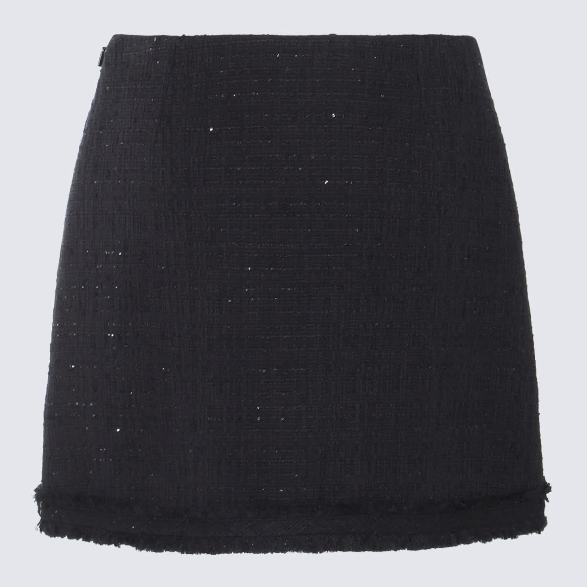 Shop Versace Black Cotton Mini Skirt